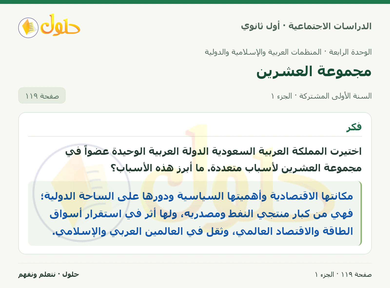مكانة المملكة في مجموعة العشرين صفحة 119