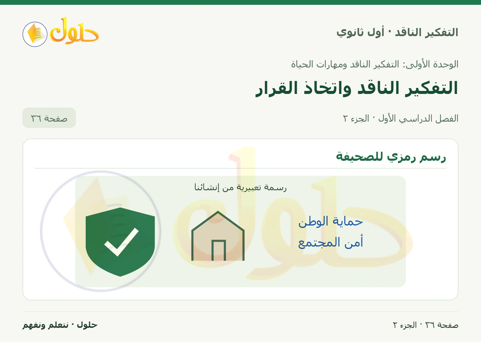 أتدرب — ٤ أ صفحة ٣٦، الجزء ٢، التفكير الناقد للصف الأول الثانوي
