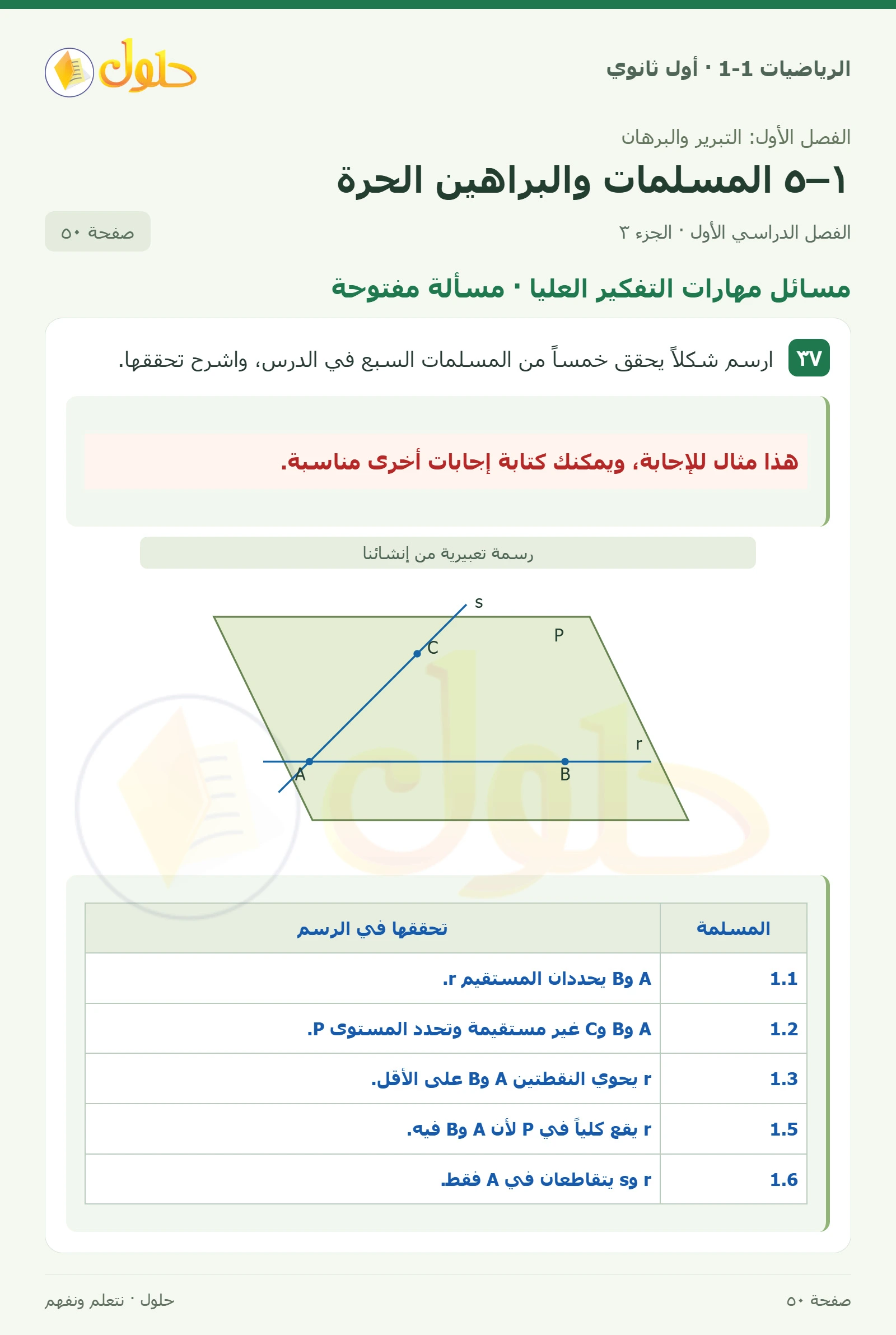 تدرب وحل المسائل · هندسة عمارة صفحة 50، الجزء 3