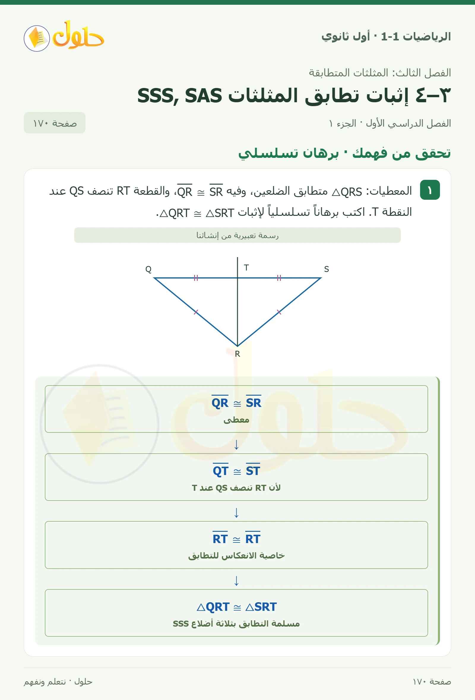 تحقق من فهمك · برهان تسلسلي صفحة 170