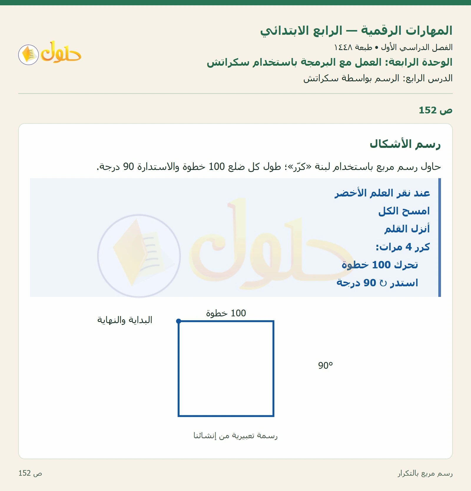 حل نشاط المهارات الرقمية للصف الرابع الابتدائي صفحة 152