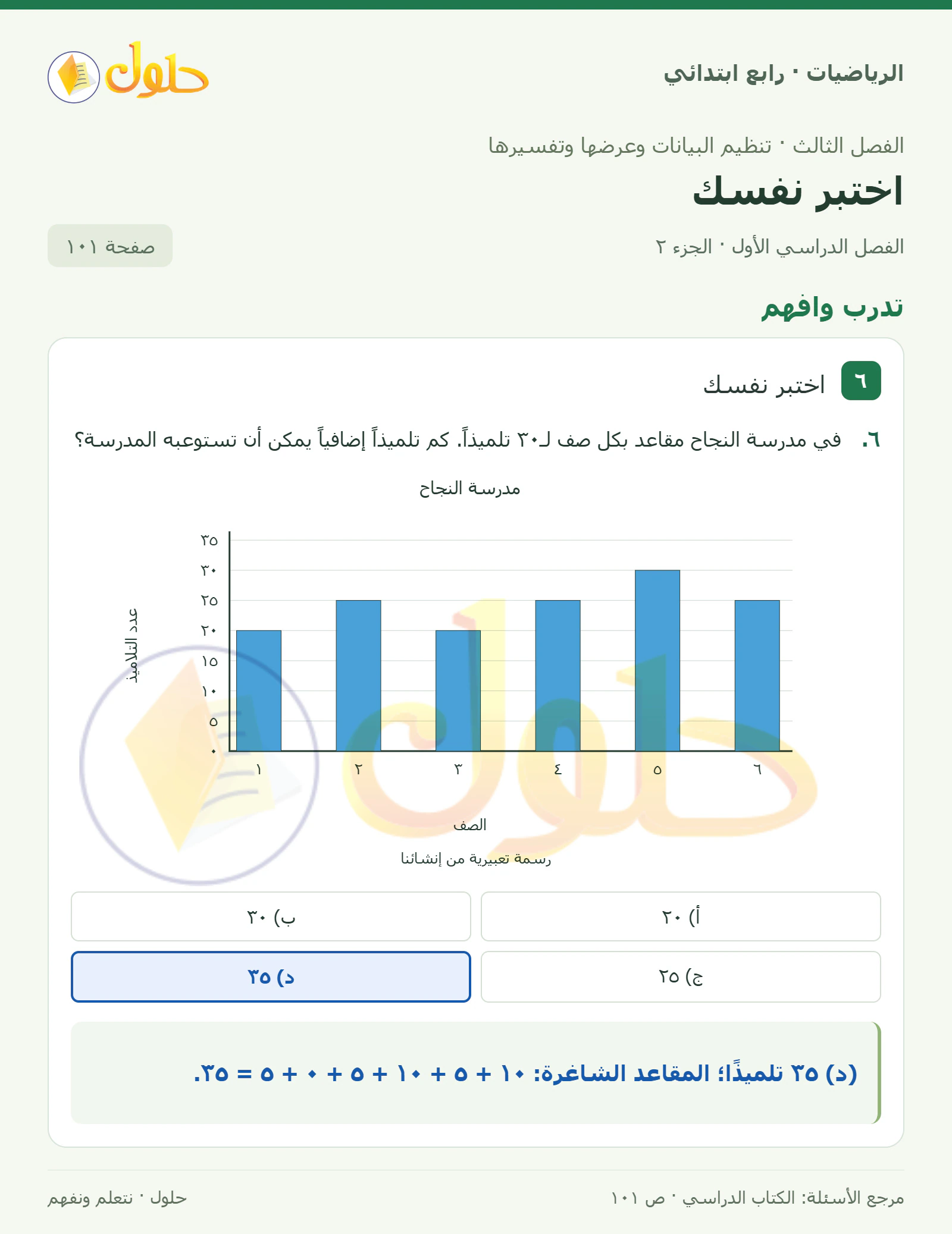 حل الرياضيات للصف الرابع الابتدائي صفحة 101 الجزء 2