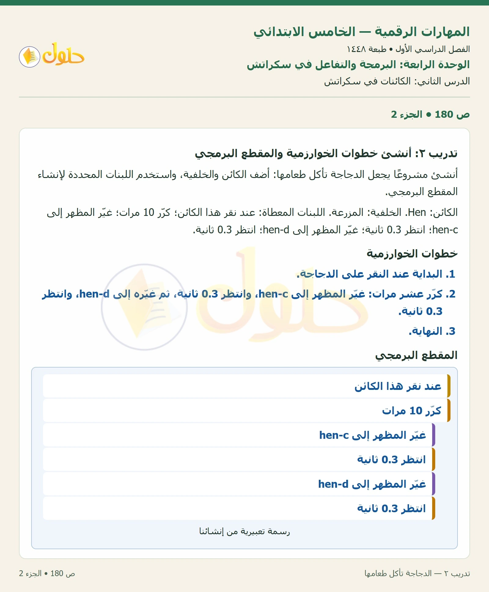 حل نشاط المهارات الرقمية للصف الخامس الابتدائي صفحة 180 — الجزء ٢