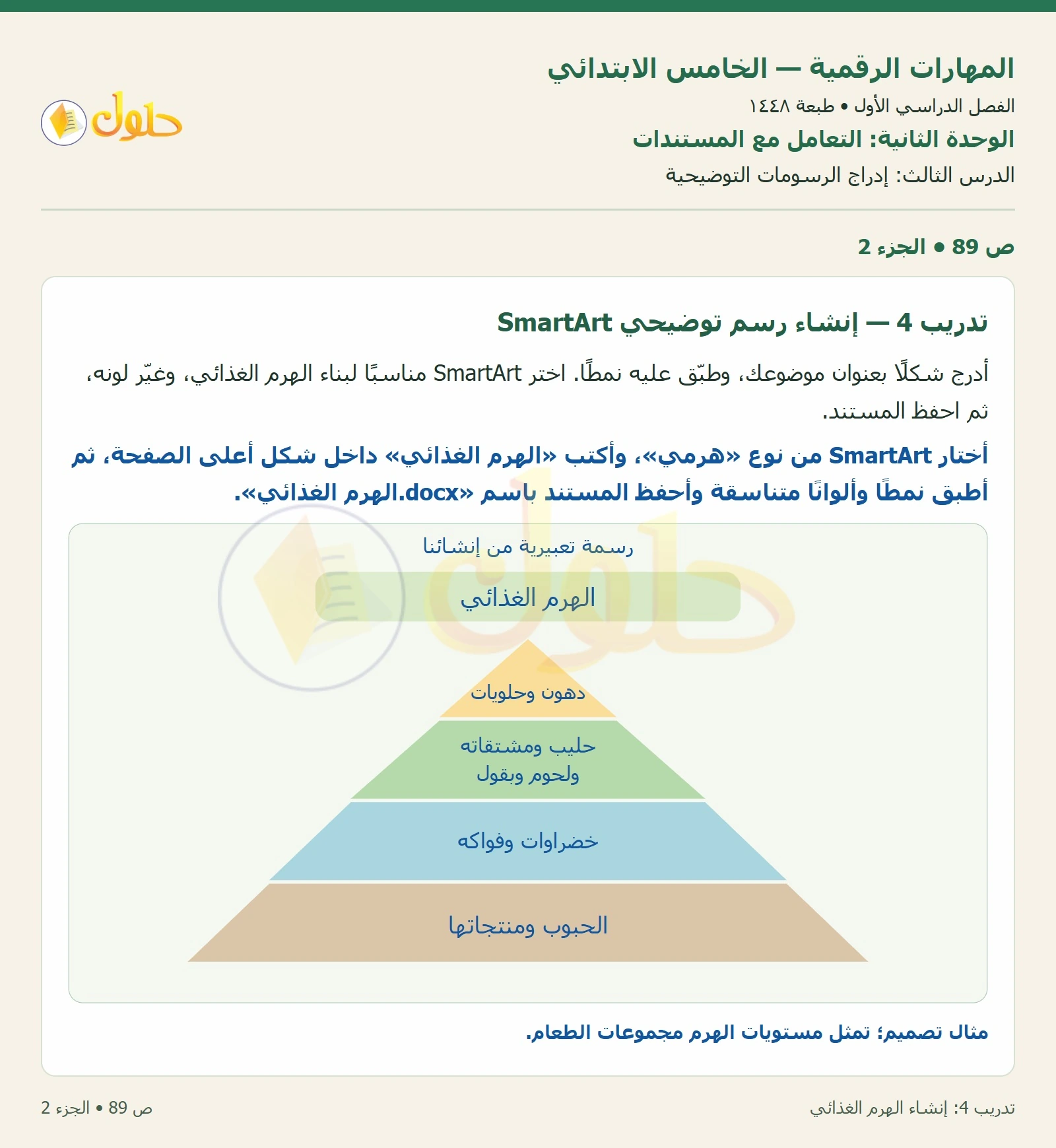 حل نشاط المهارات الرقمية للصف الخامس الابتدائي صفحة 89 — الجزء ٢