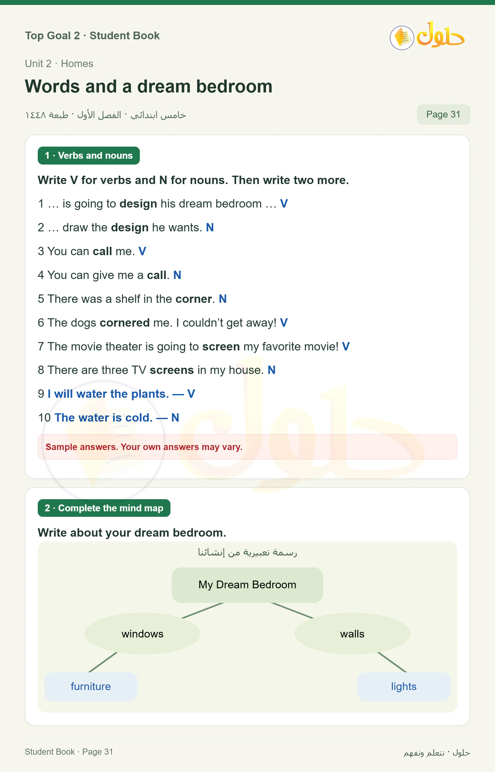 حل اللغة الإنجليزية للصف الخامس الابتدائي صفحة ٣١ الجزء ١