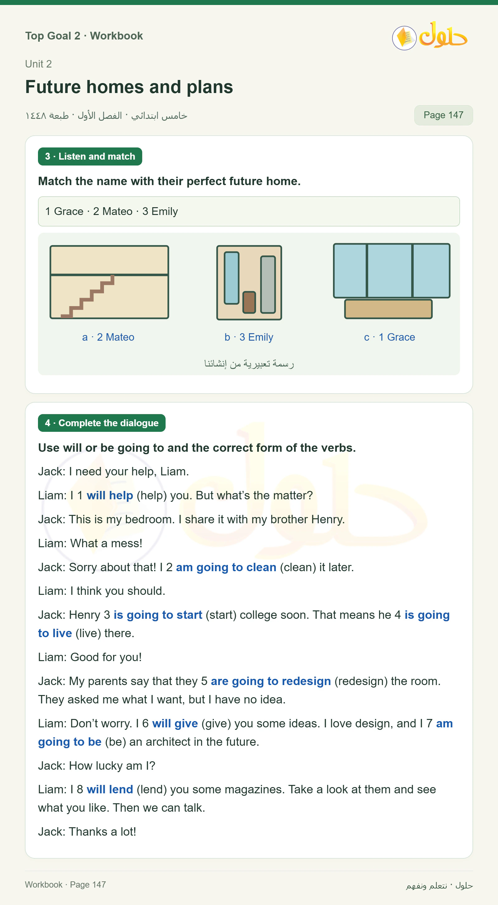 حل اللغة الإنجليزية للصف الخامس الابتدائي صفحة ١٤٧ الجزء ١