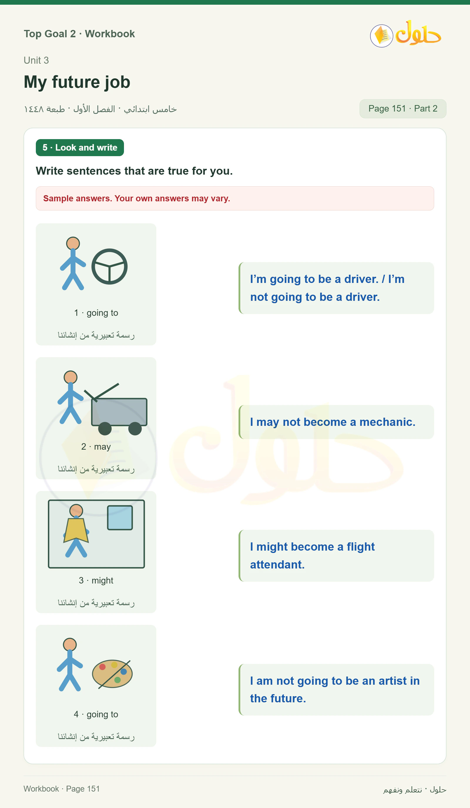 حل اللغة الإنجليزية للصف الخامس الابتدائي صفحة ١٥١ الجزء ٢
