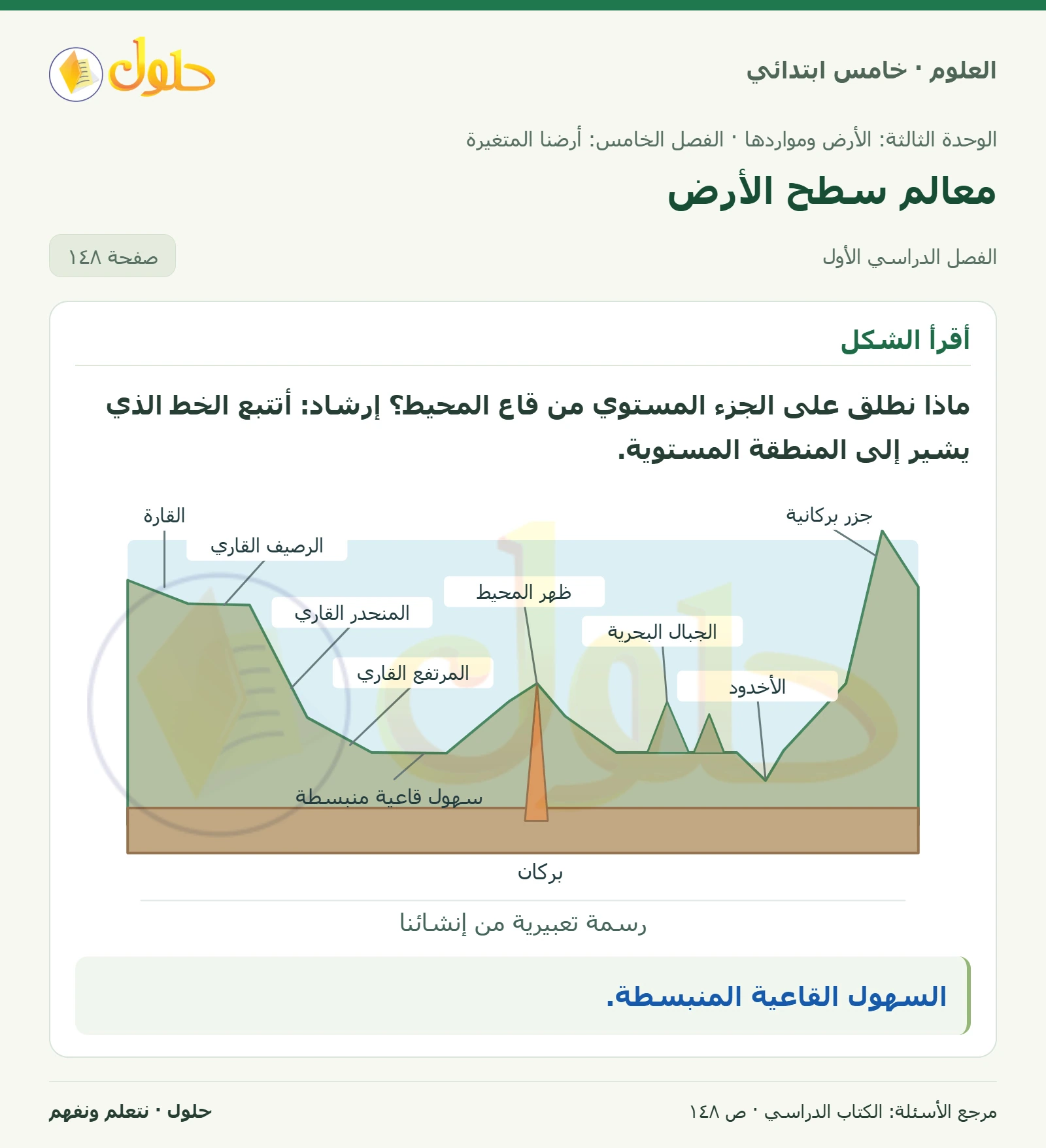 بطاقة العلوم للصف الخامس الابتدائي صفحة 148 الجزء 1