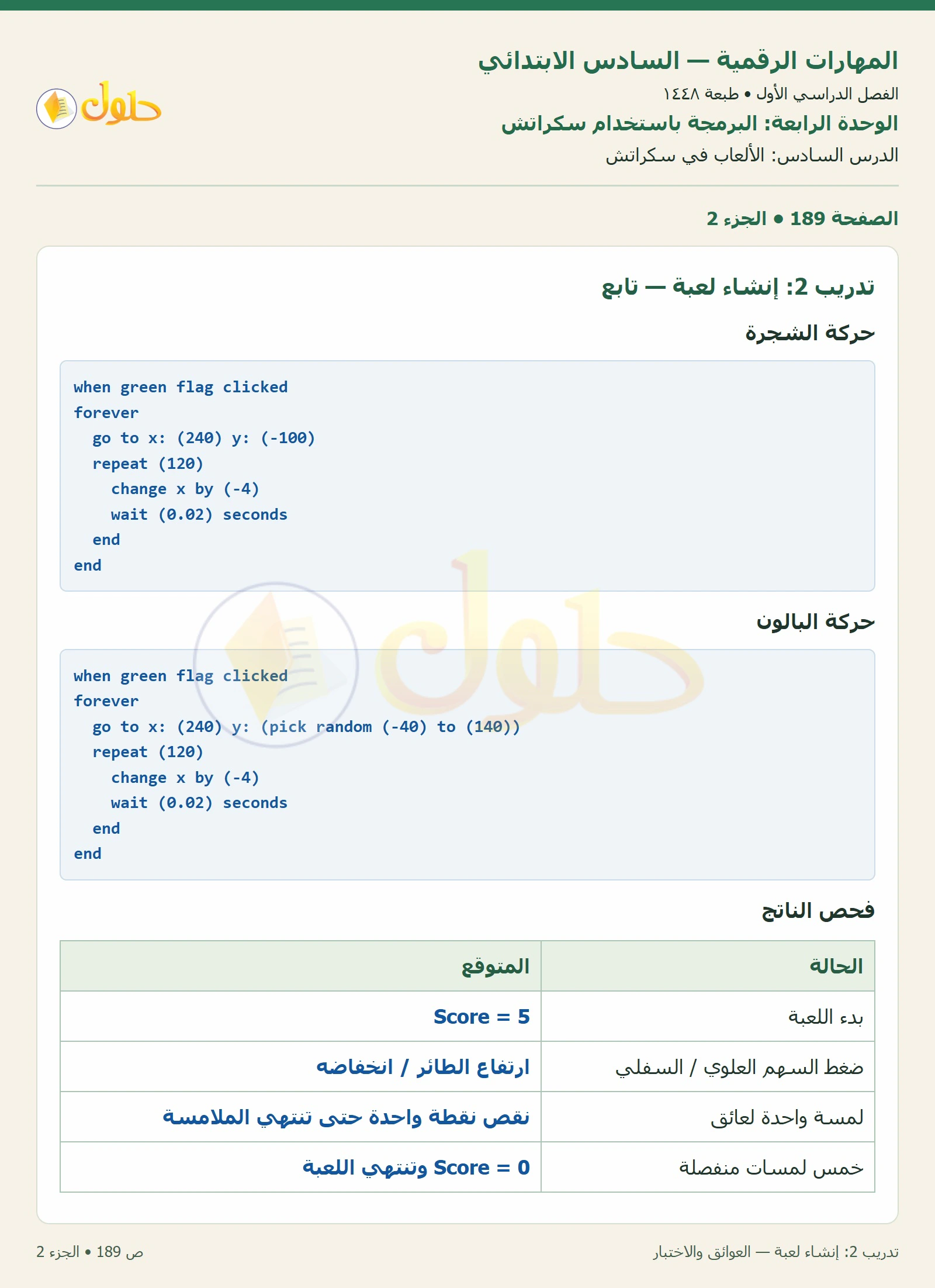 أنشطة تطبيقية صفحة ١٨٩ — الجزء ٢