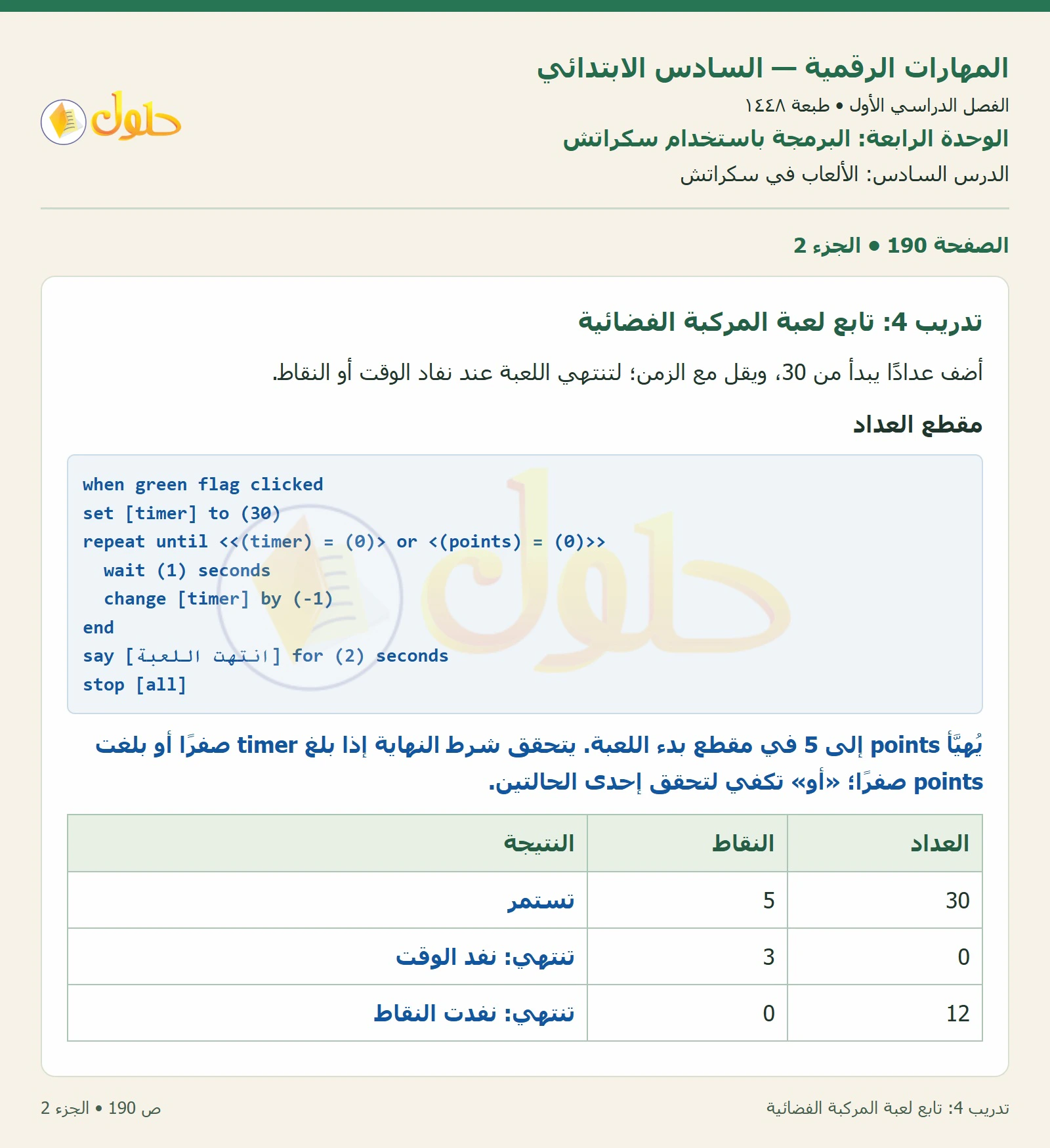أنشطة تطبيقية صفحة ١٩٠ — الجزء ٢