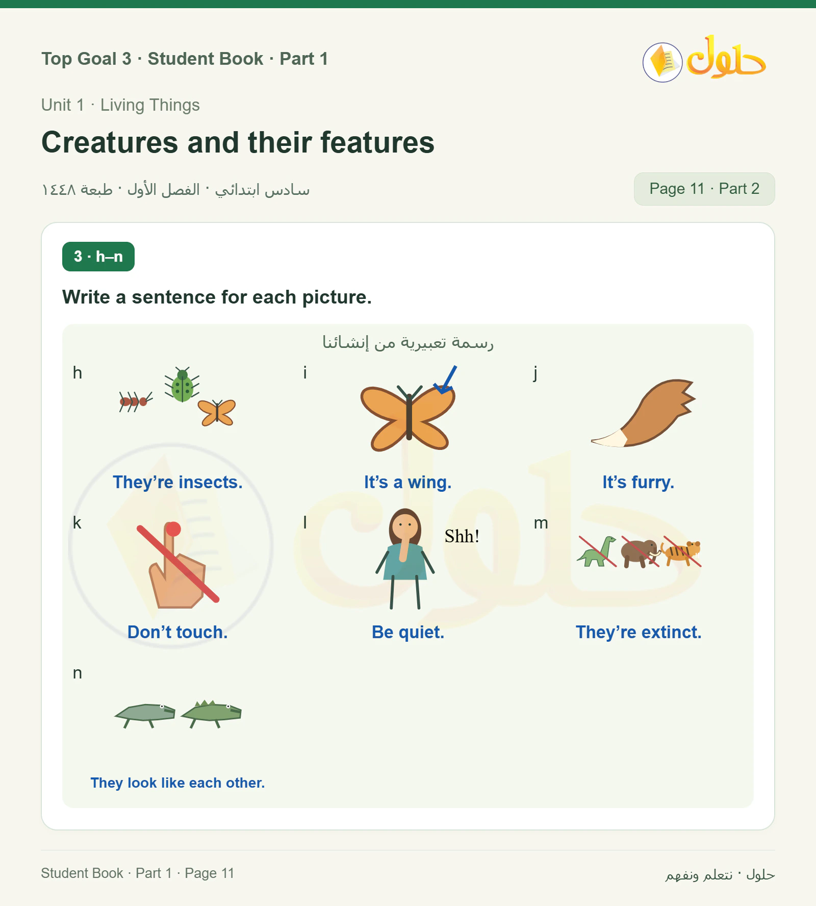 حل اللغة الإنجليزية للصف السادس الابتدائي صفحة ١١ — الجزء ٢