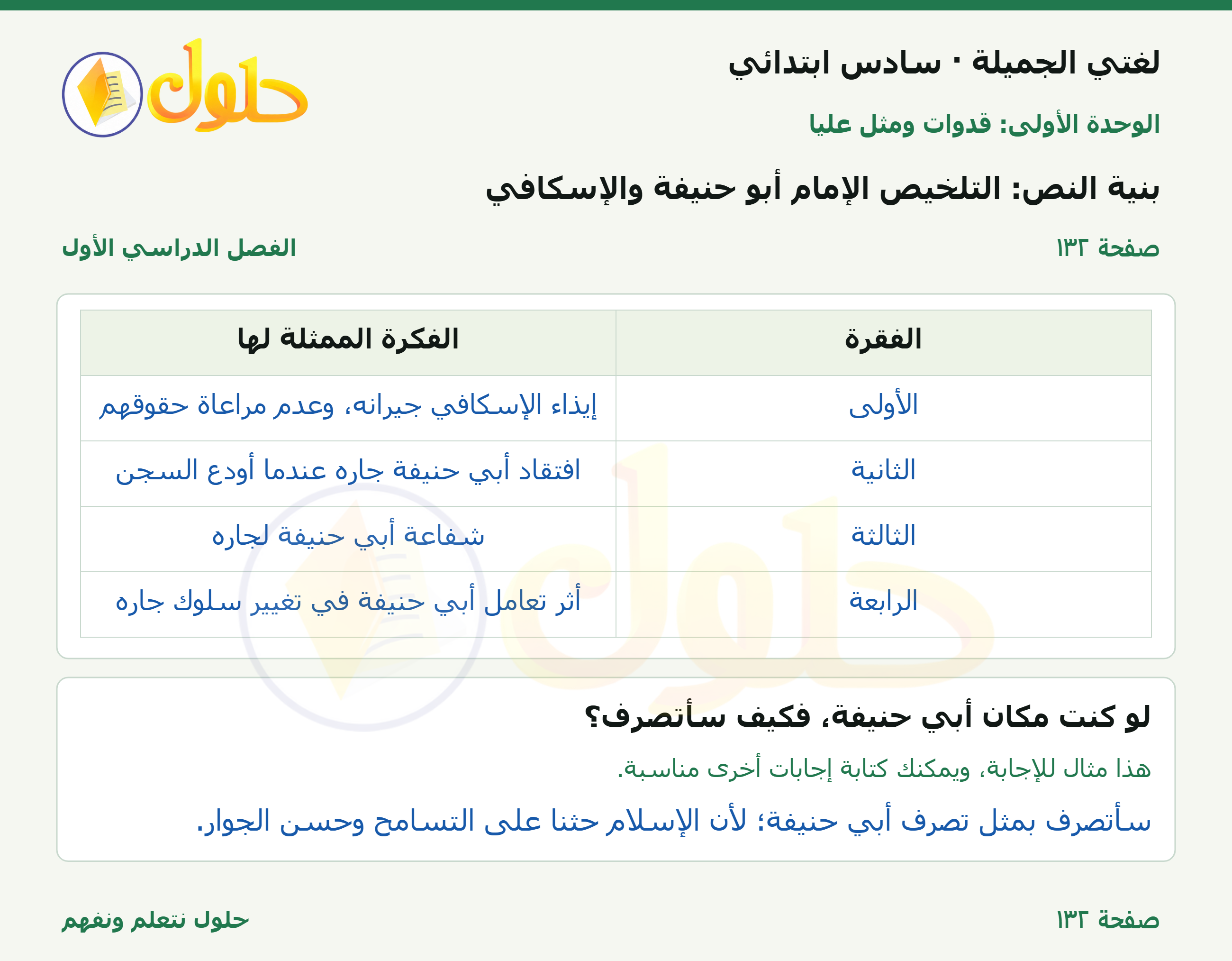 لغتي الجميلة للصف السادس الابتدائي صفحة 132