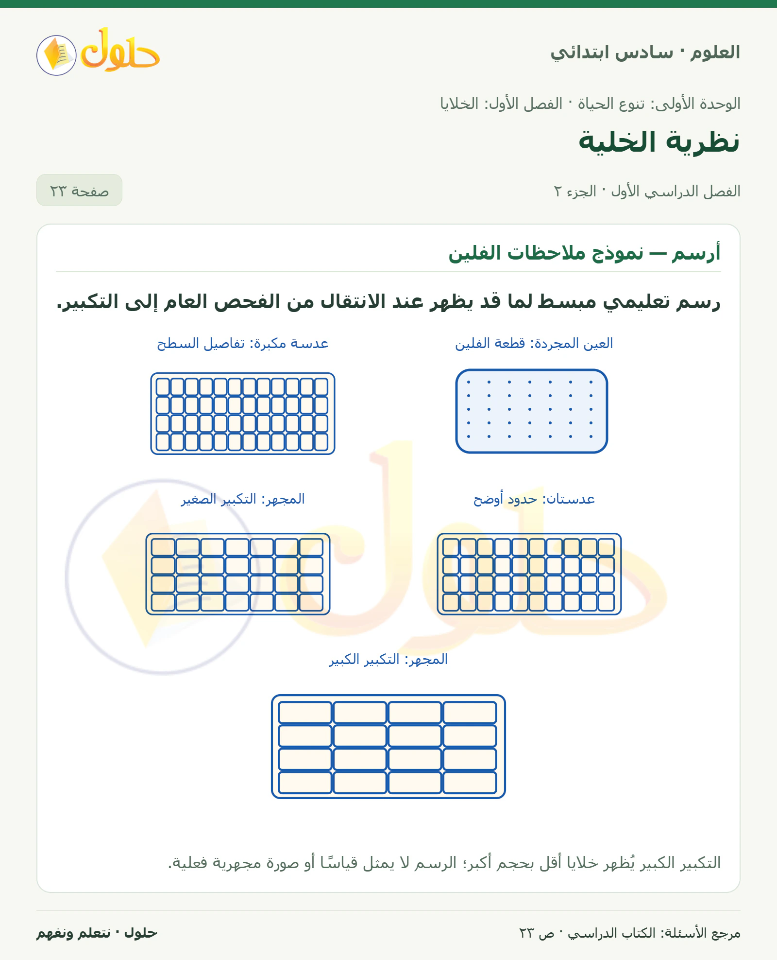 العلوم للصف السادس الابتدائي صفحة 23 — الجزء ٢