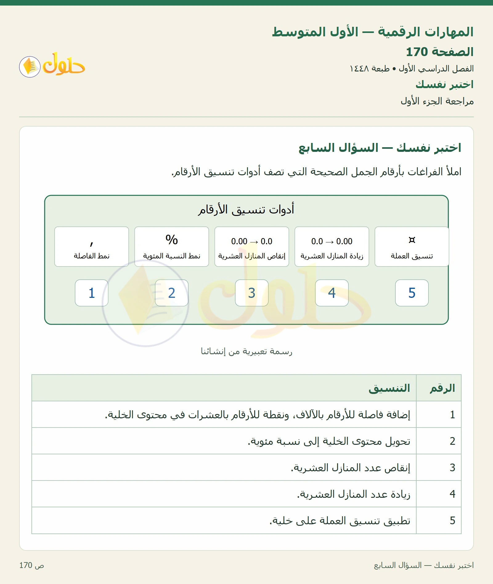 اختبر نفسك صفحة ١٧٠