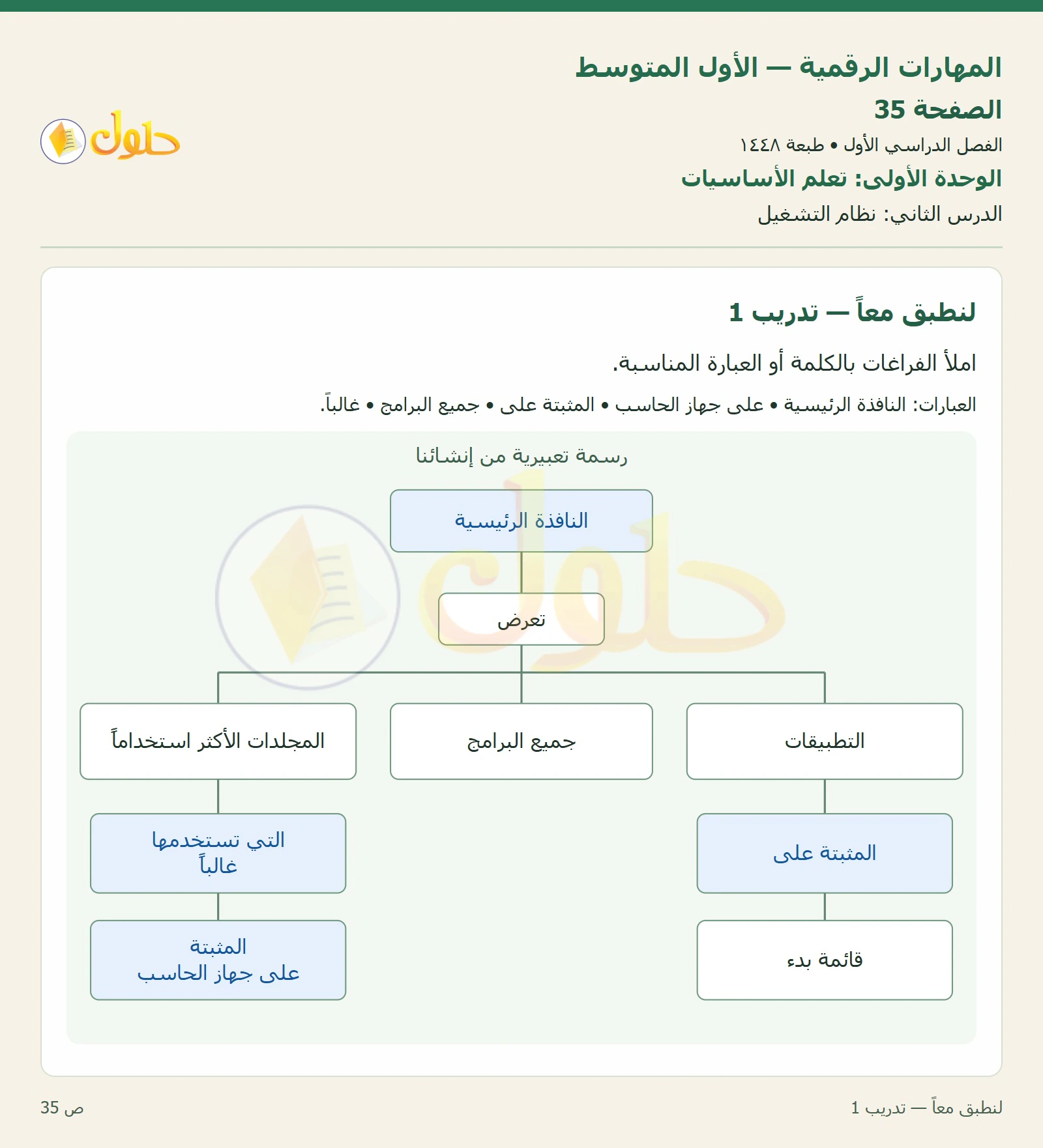 لنطبق معاً صفحة ٣٥