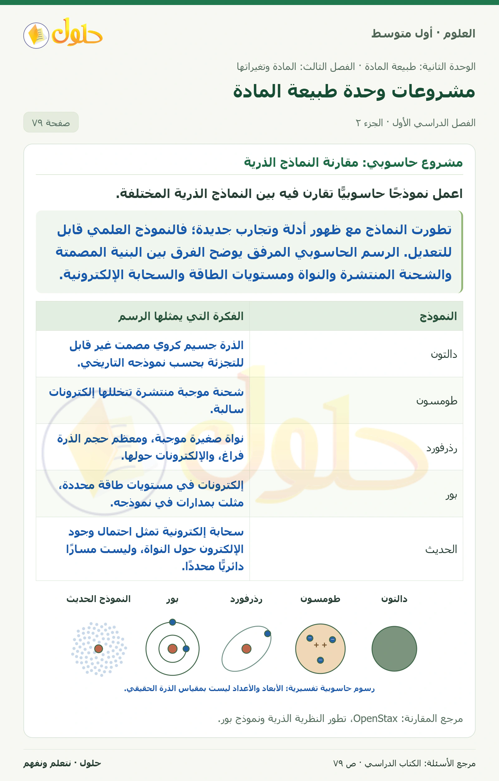 حل علوم الصف الأول المتوسط صفحة 79 الجزء 2