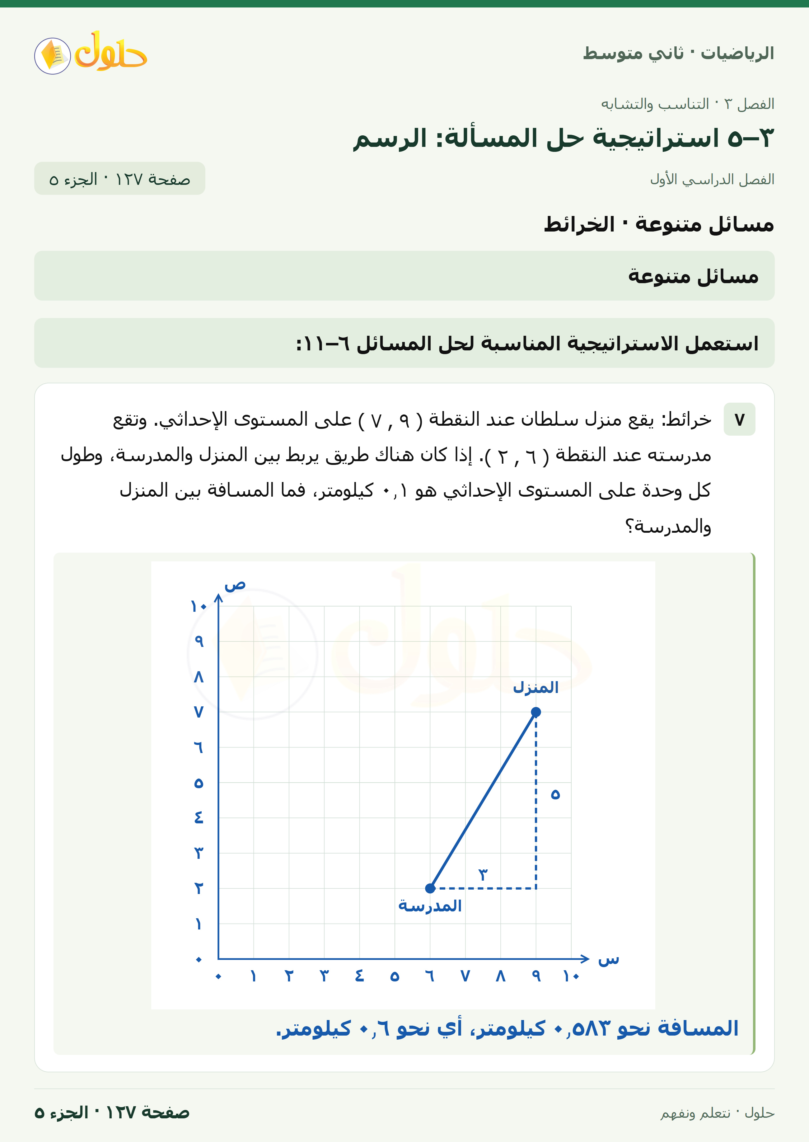 رياضيات ثاني متوسط الفصل الأول صفحة ١٢٧ الجزء ٥