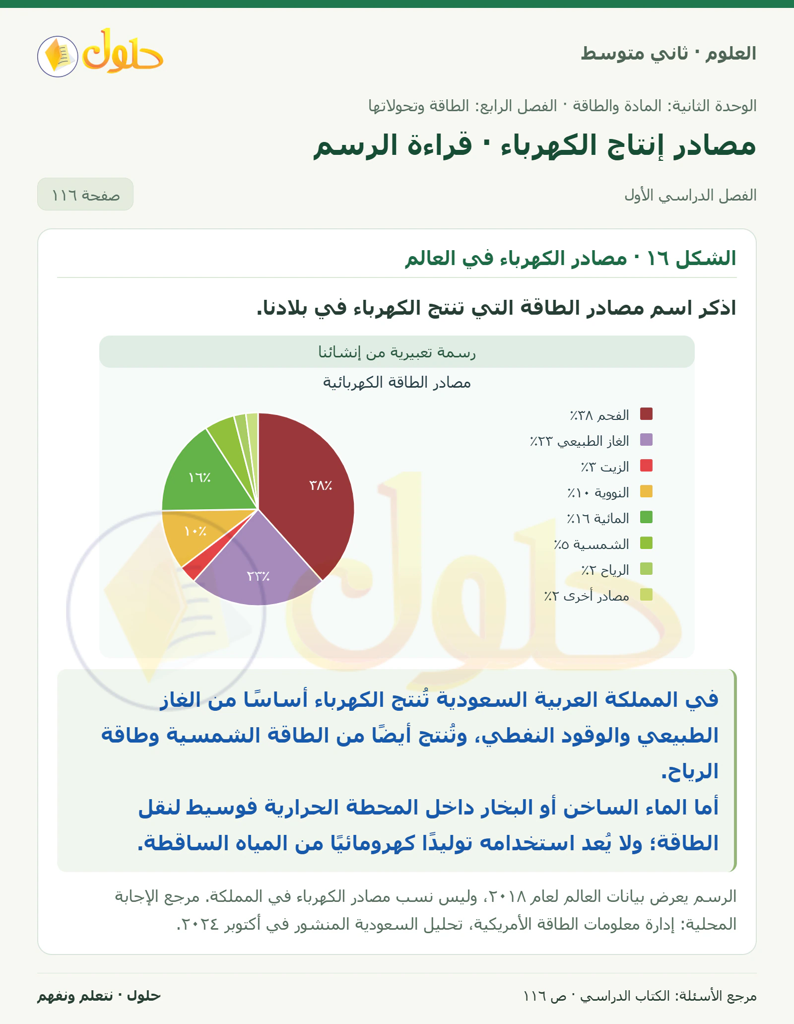 حل علوم الصف الثاني المتوسط صفحة 116 الجزء 1
