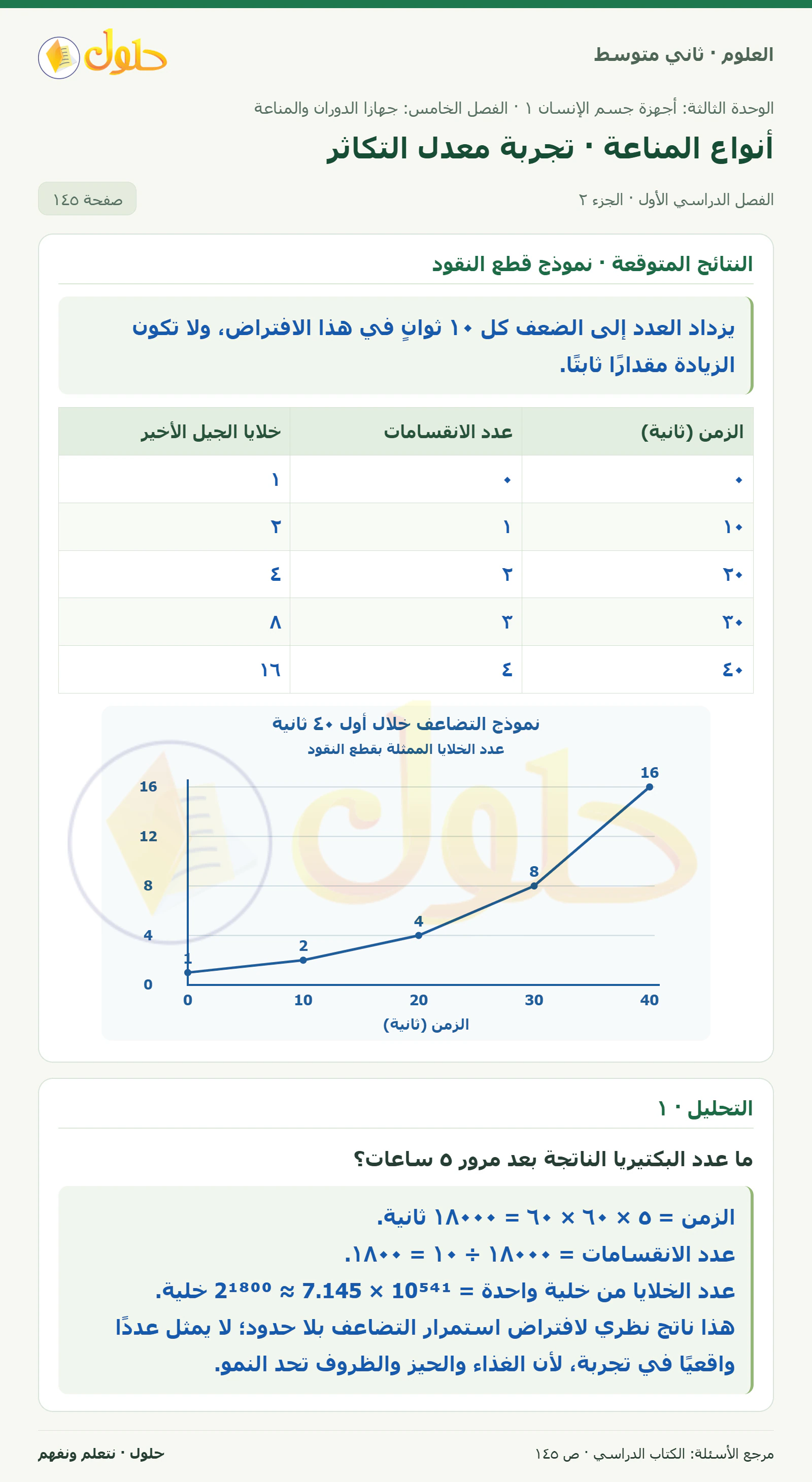 حل علوم الصف الثاني المتوسط صفحة 145 الجزء 2