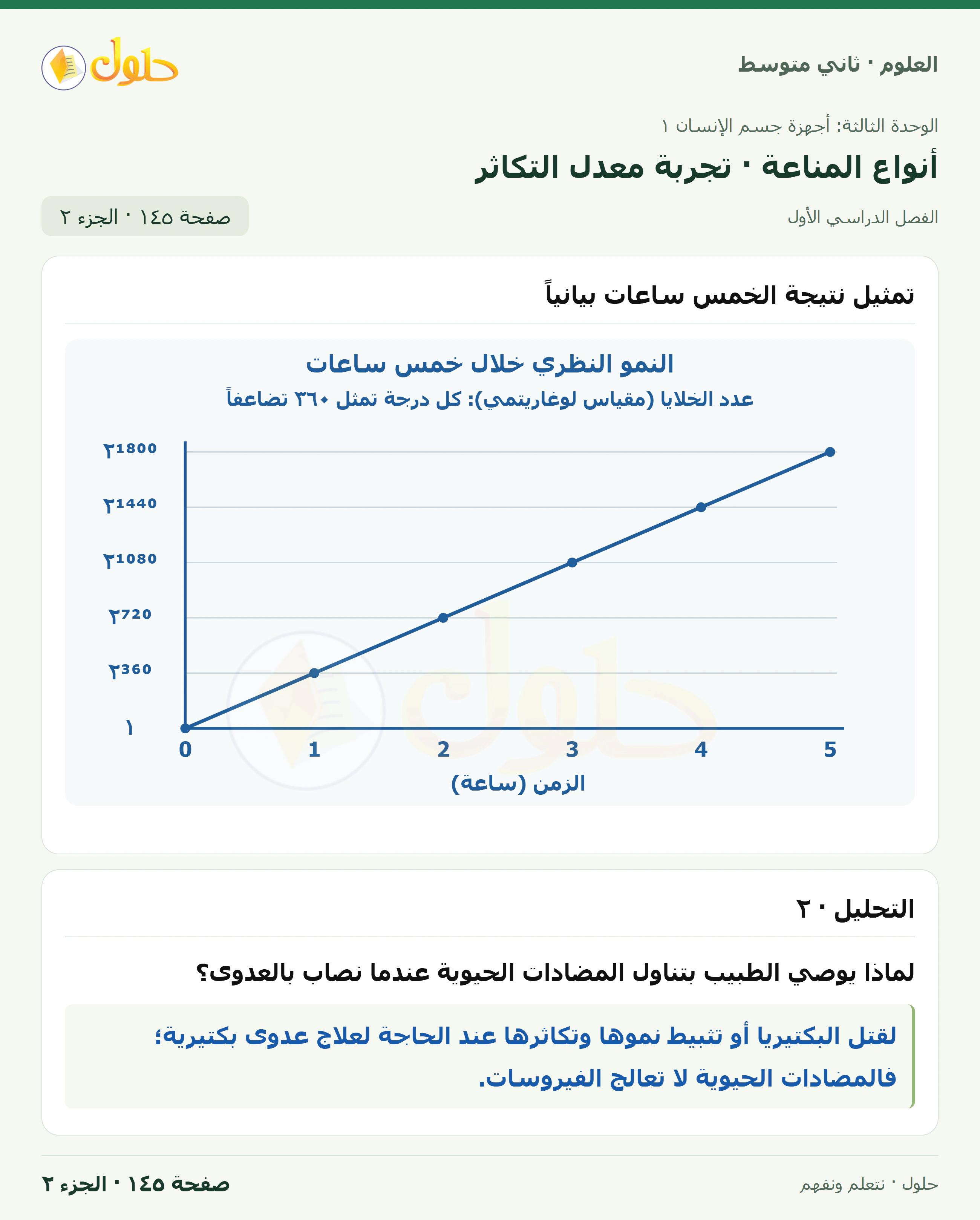 حل علوم الصف الثاني المتوسط صفحة 145 الجزء 2
