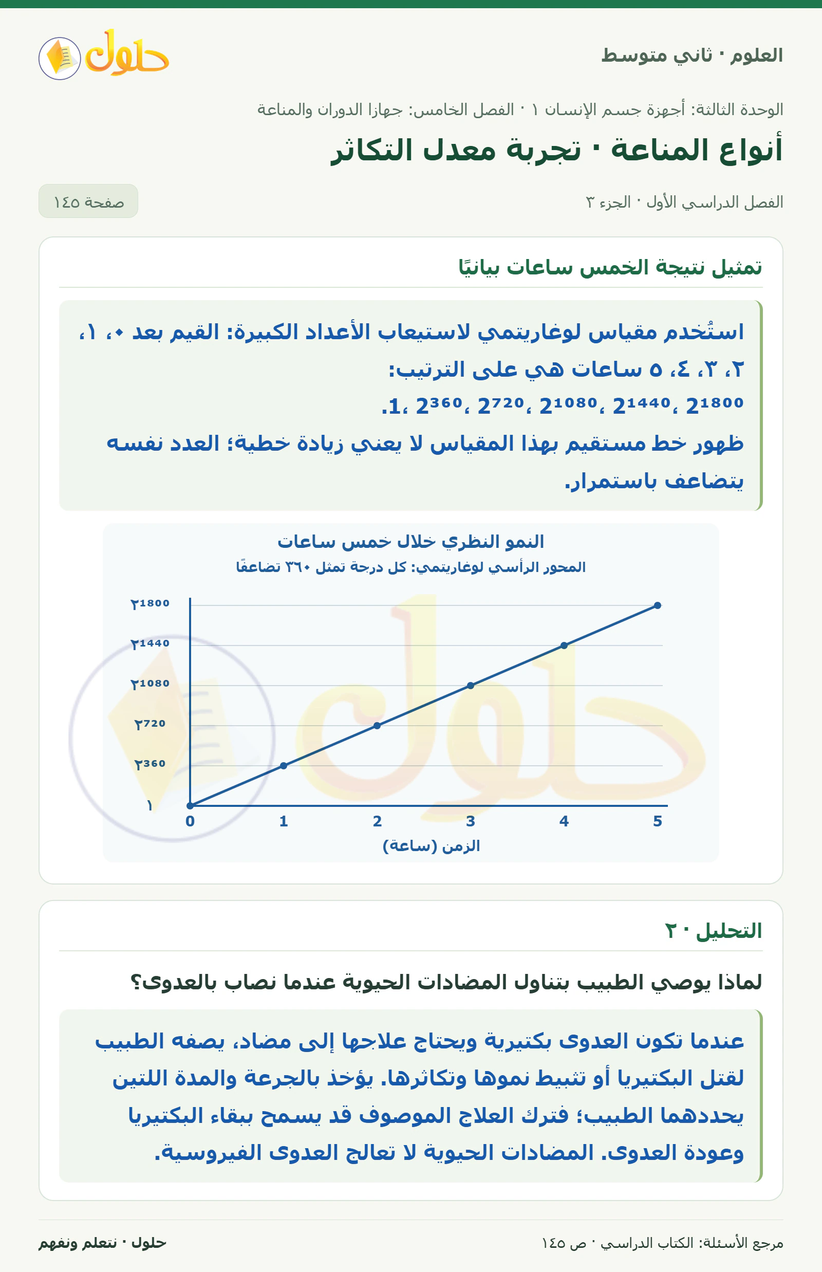 حل علوم الصف الثاني المتوسط صفحة 145 الجزء 3