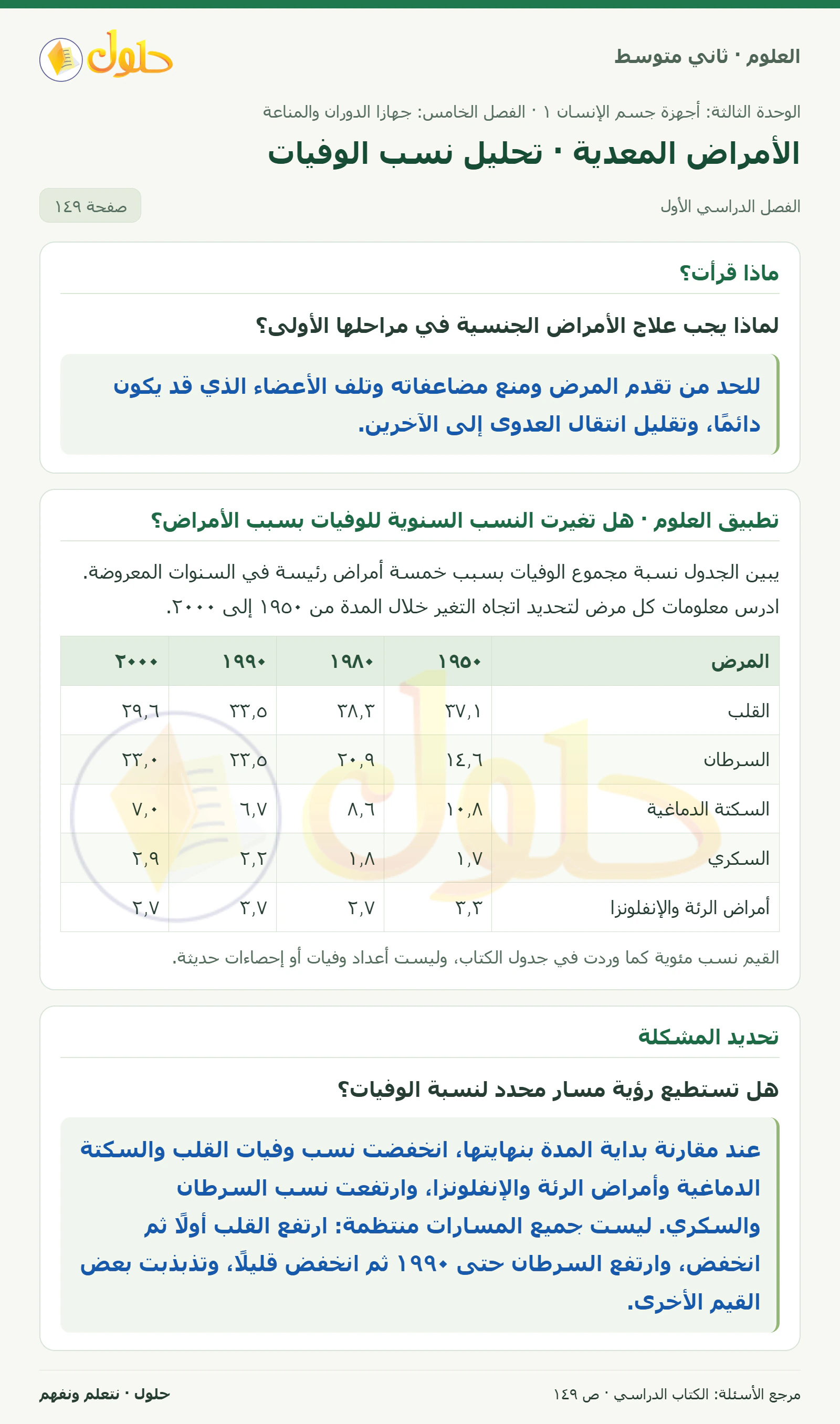 حل علوم الصف الثاني المتوسط صفحة 149 الجزء 1
