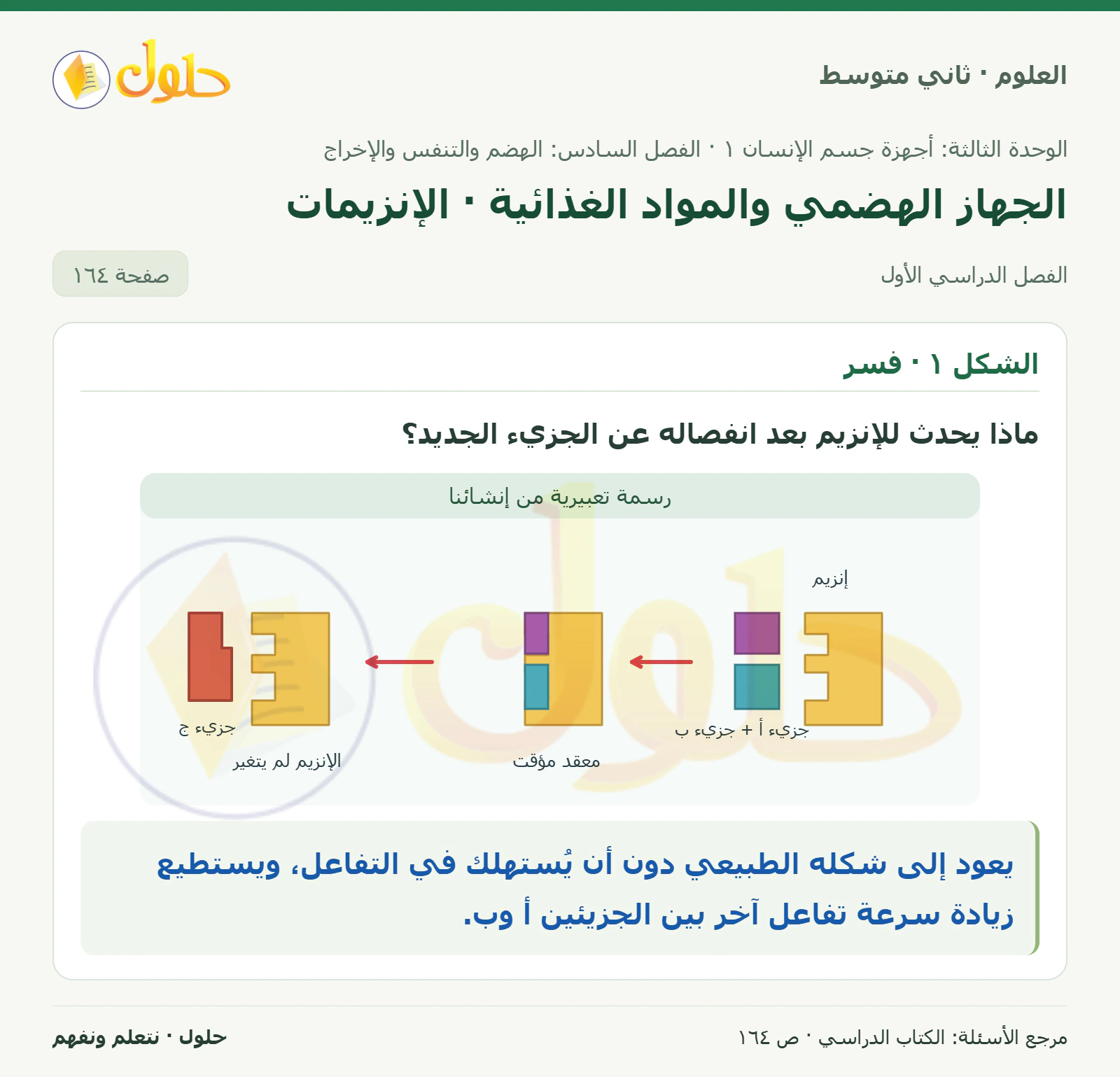 حل علوم الصف الثاني المتوسط صفحة 164 الجزء 1