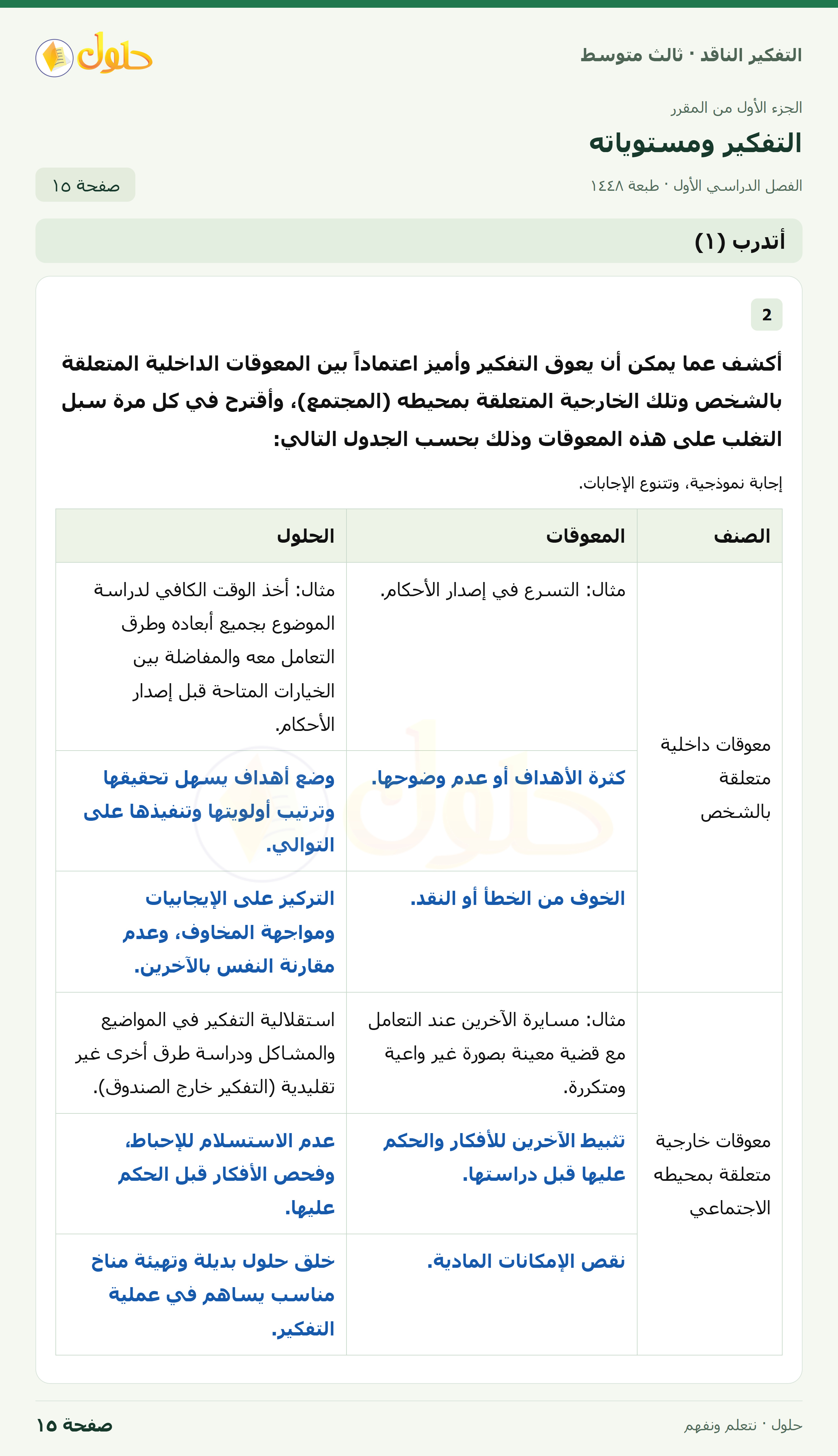 أتدرب (١) صفحة ١٥