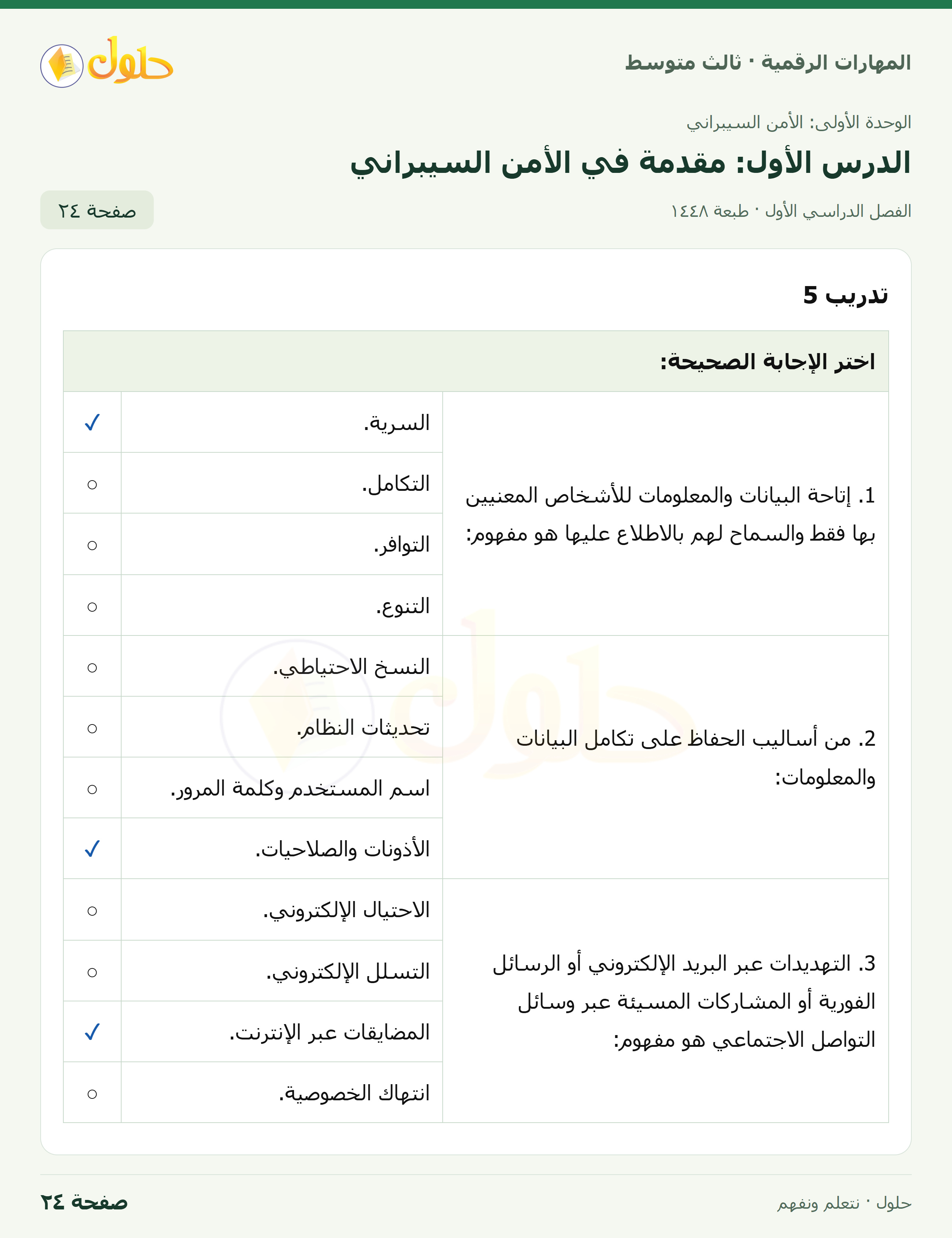 مفاهيم الأمن السيبراني صفحة ٢٤