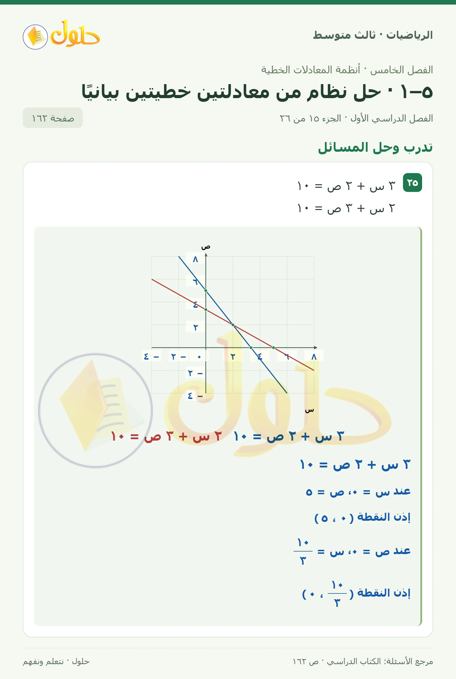 الرياضيات ثالث متوسط، الفصل ٥، صفحة ١٦٢، الجزء ١٥