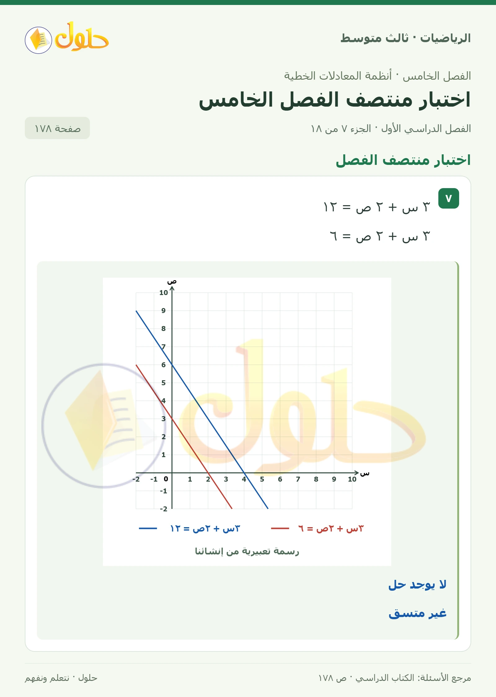 الرياضيات ثالث متوسط، الفصل ٥، صفحة ١٧٨، الجزء ٧
