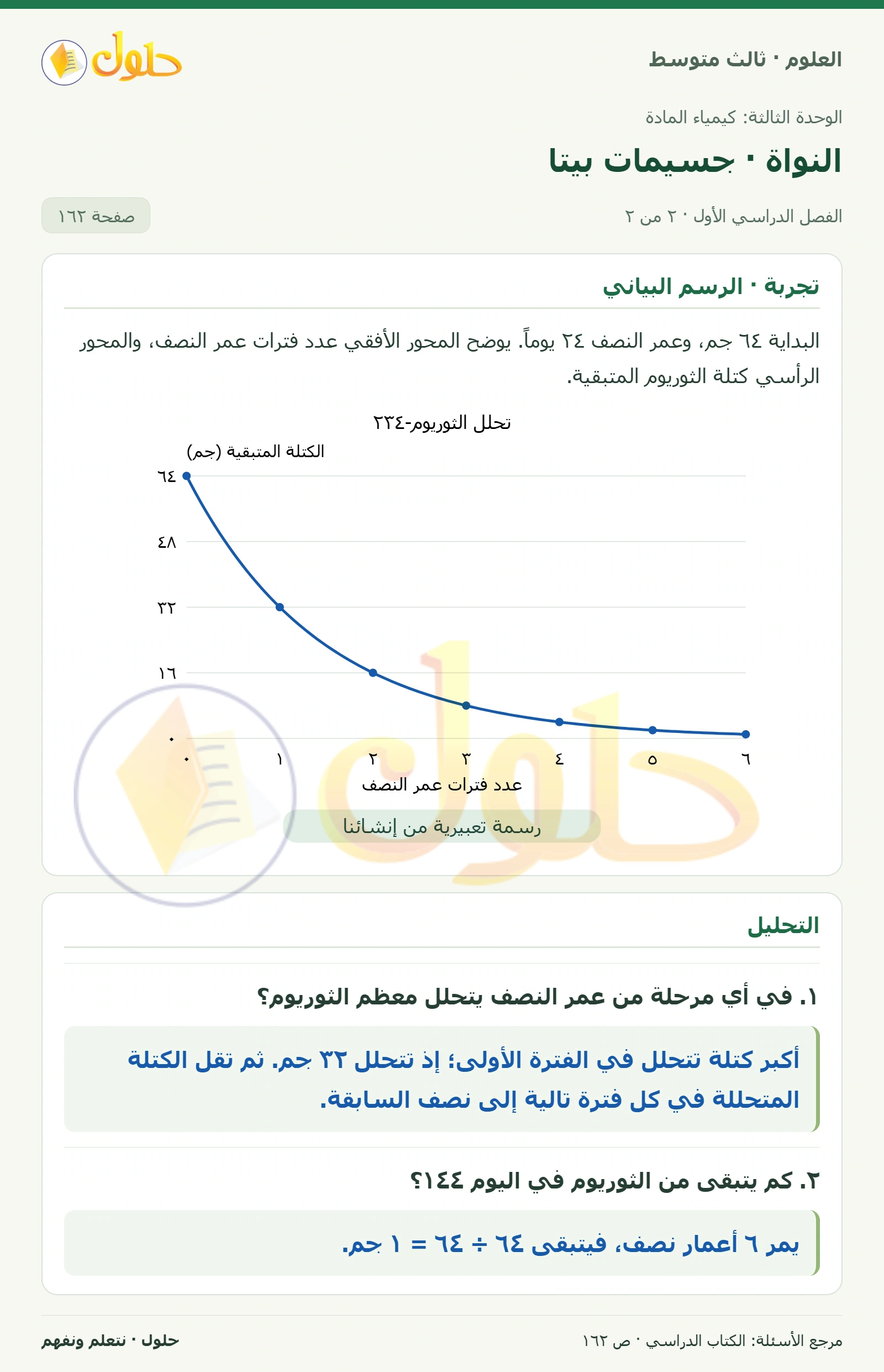 العلوم للصف الثالث المتوسط، صفحة 162، الجزء 2: ما جسيمات بيتا؟