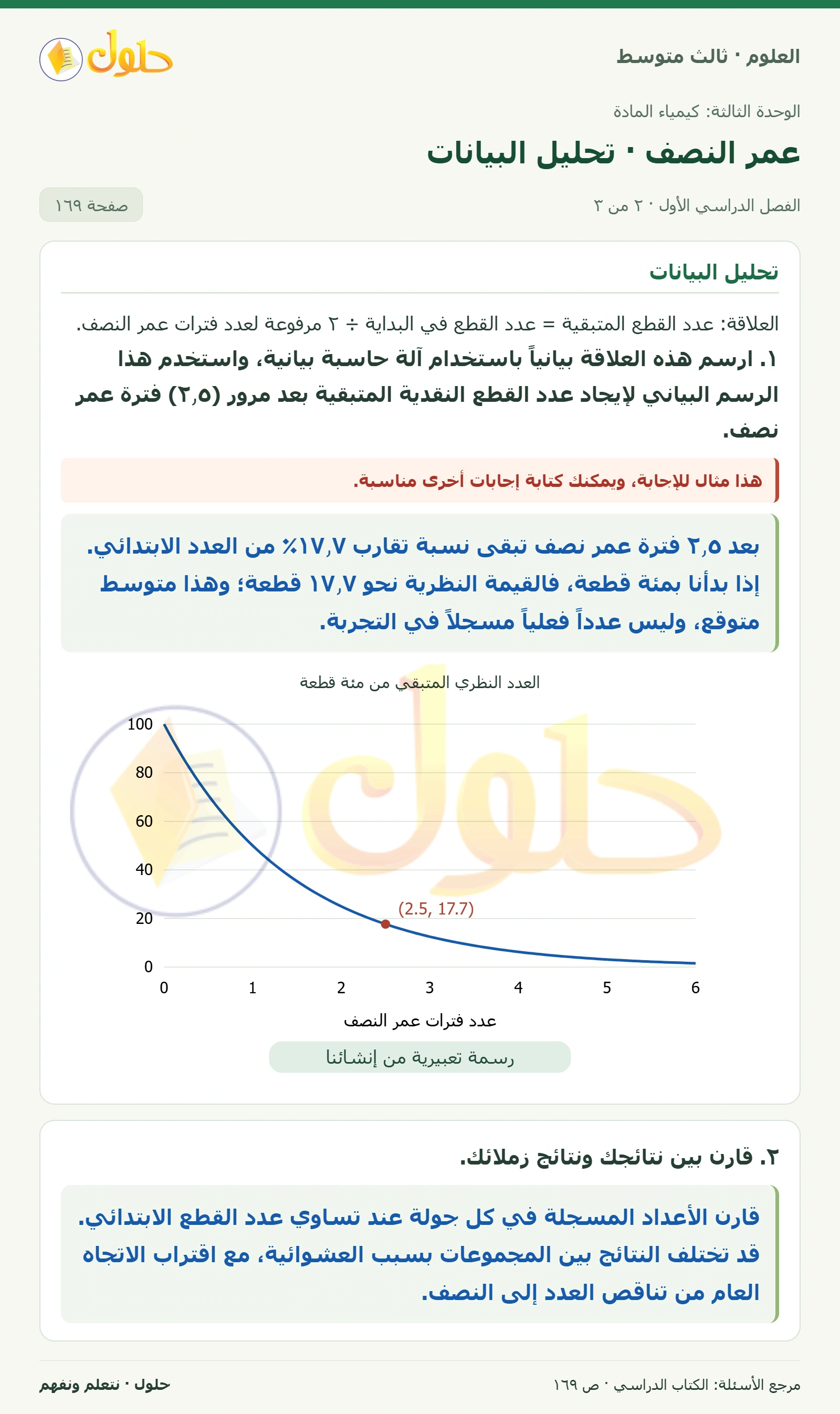 العلوم للصف الثالث المتوسط، صفحة 169، الجزء 2: اختبار الفرضية · تصميم خطة
