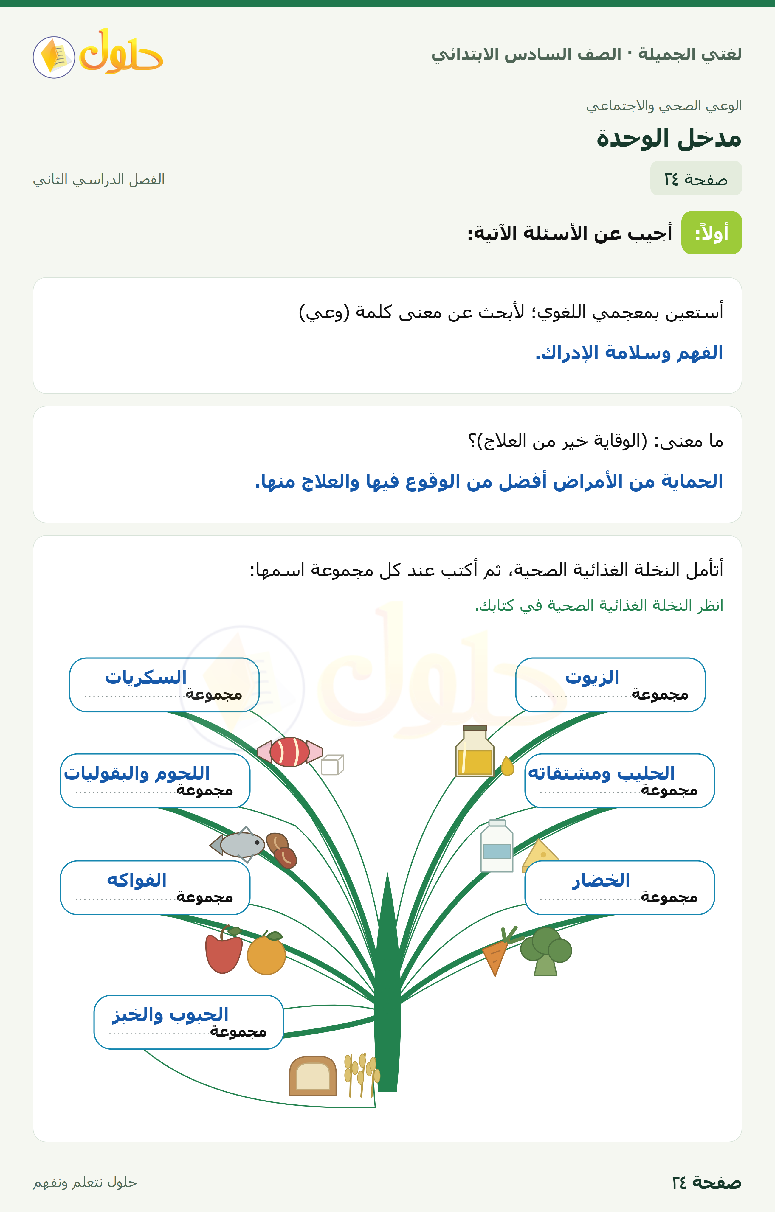 لغتي الجميلة · مدخل الوحدة · صفحة ٢٤