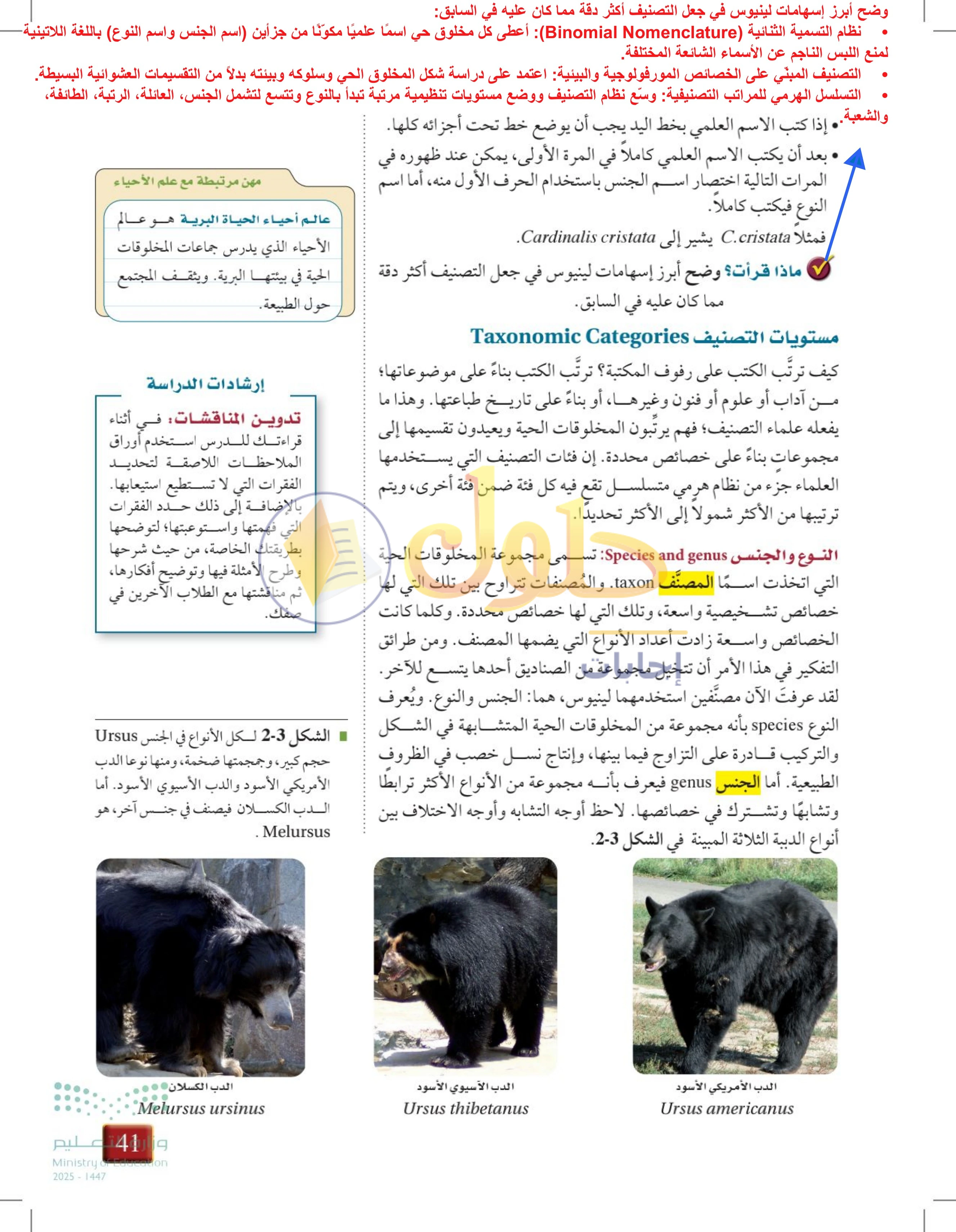 حل أنشطة درس 2-1: تاريخ التصنيف — صفحة 41