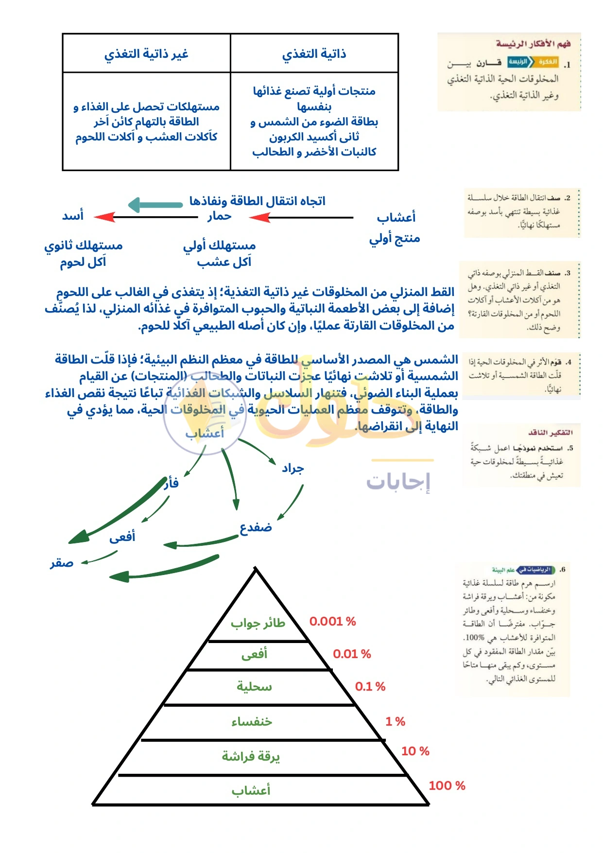 حل أنشطة علم البيئة صفحة ٢٩