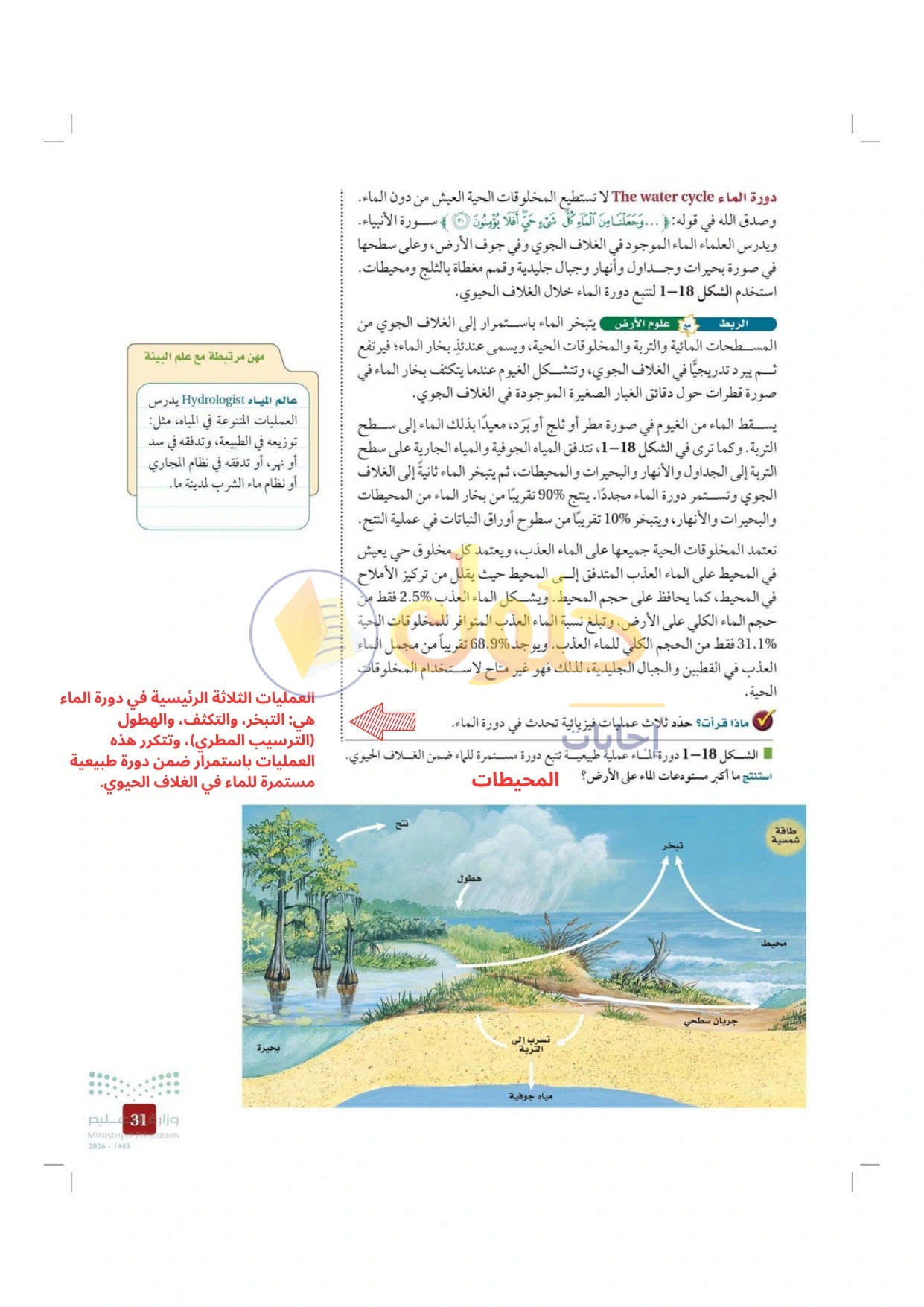 حل أنشطة علم البيئة صفحة ٣١