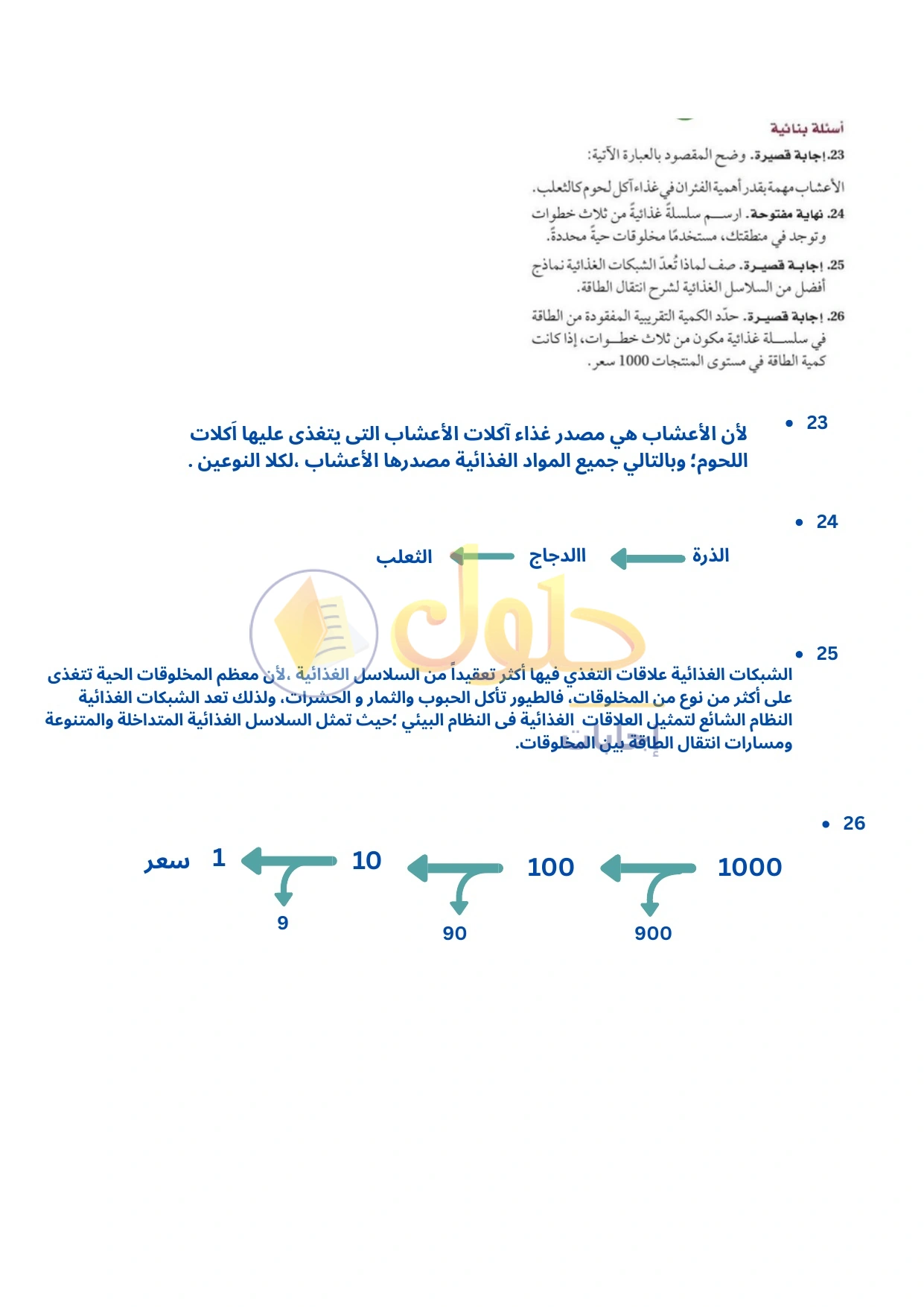 حل أنشطة علم البيئة صفحة ٤٢
