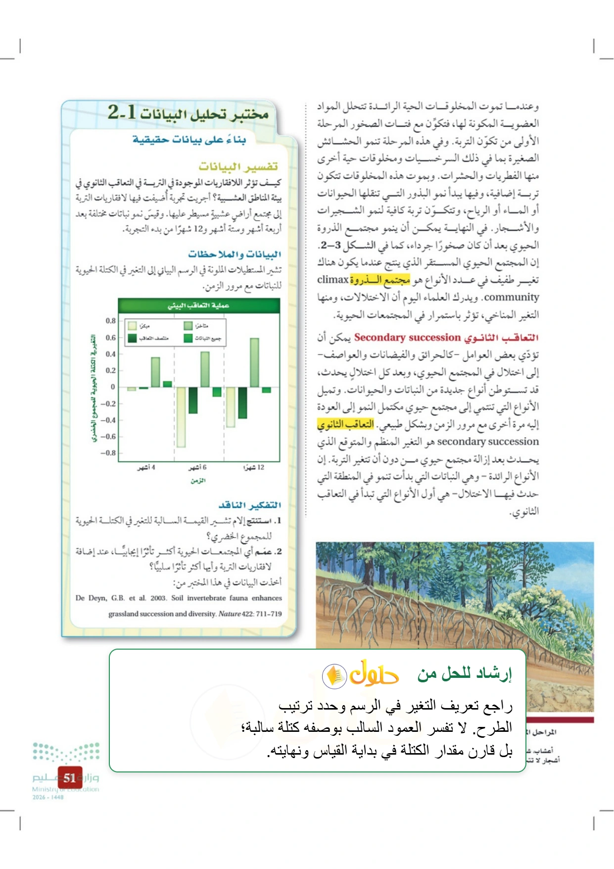 حل أنشطة علم البيئة صفحة ٥١