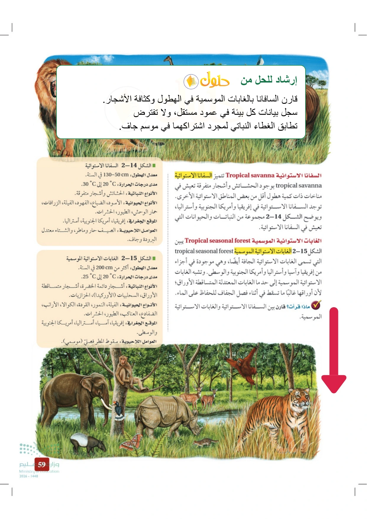 حل أنشطة علم البيئة صفحة ٥٩