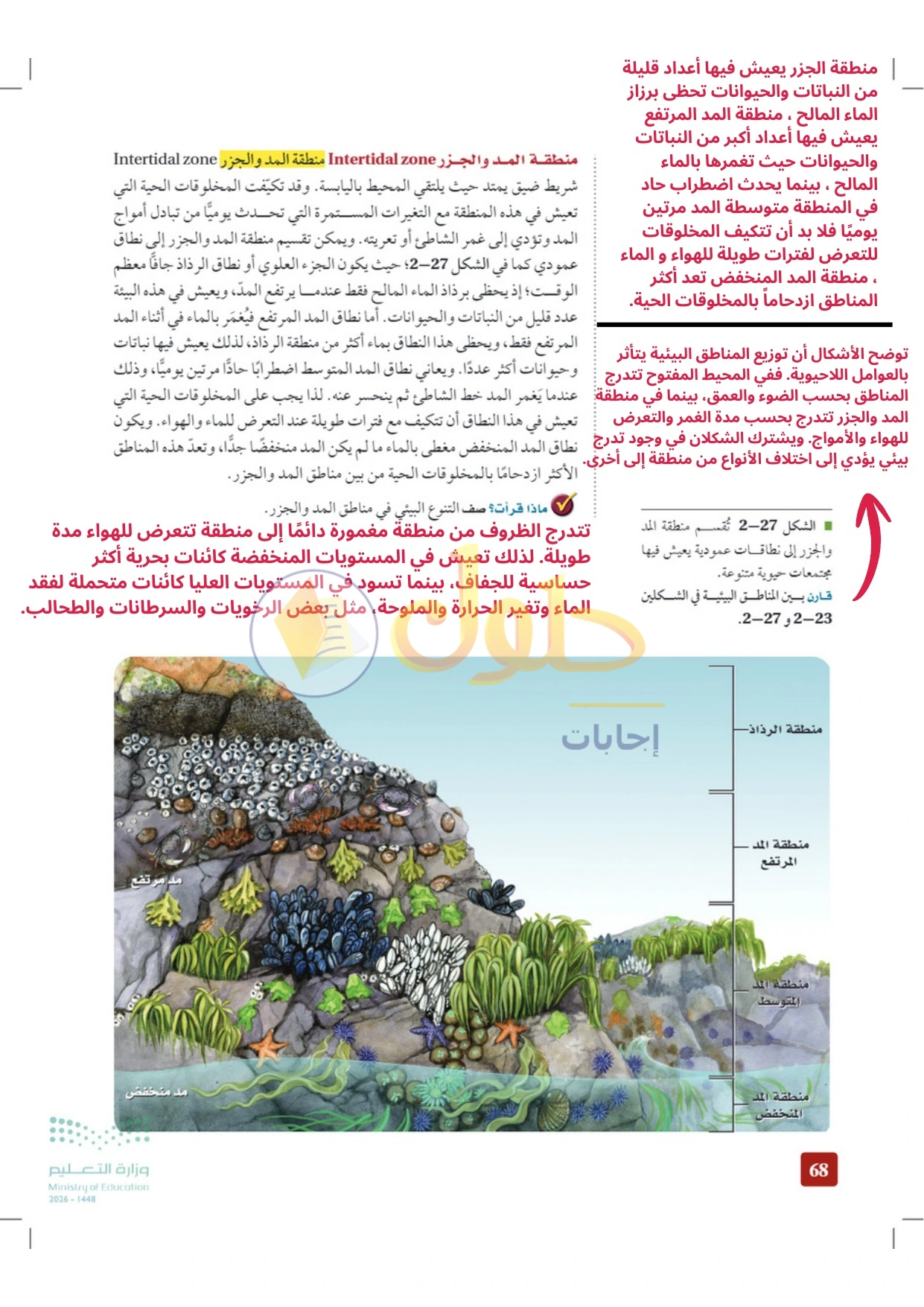 حل أنشطة علم البيئة صفحة ٦٨