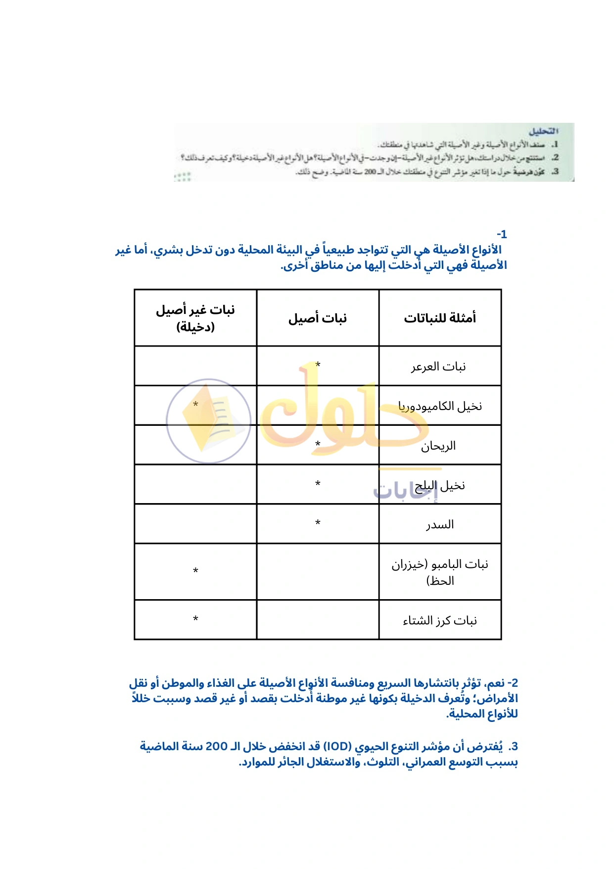 حل أنشطة علم البيئة صفحة ١١٦