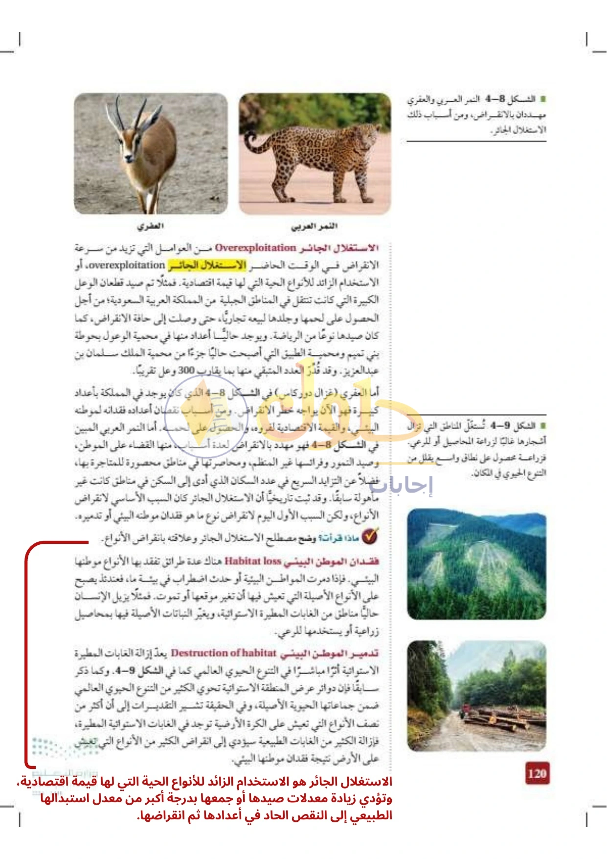 حل أنشطة علم البيئة صفحة ١٢٠