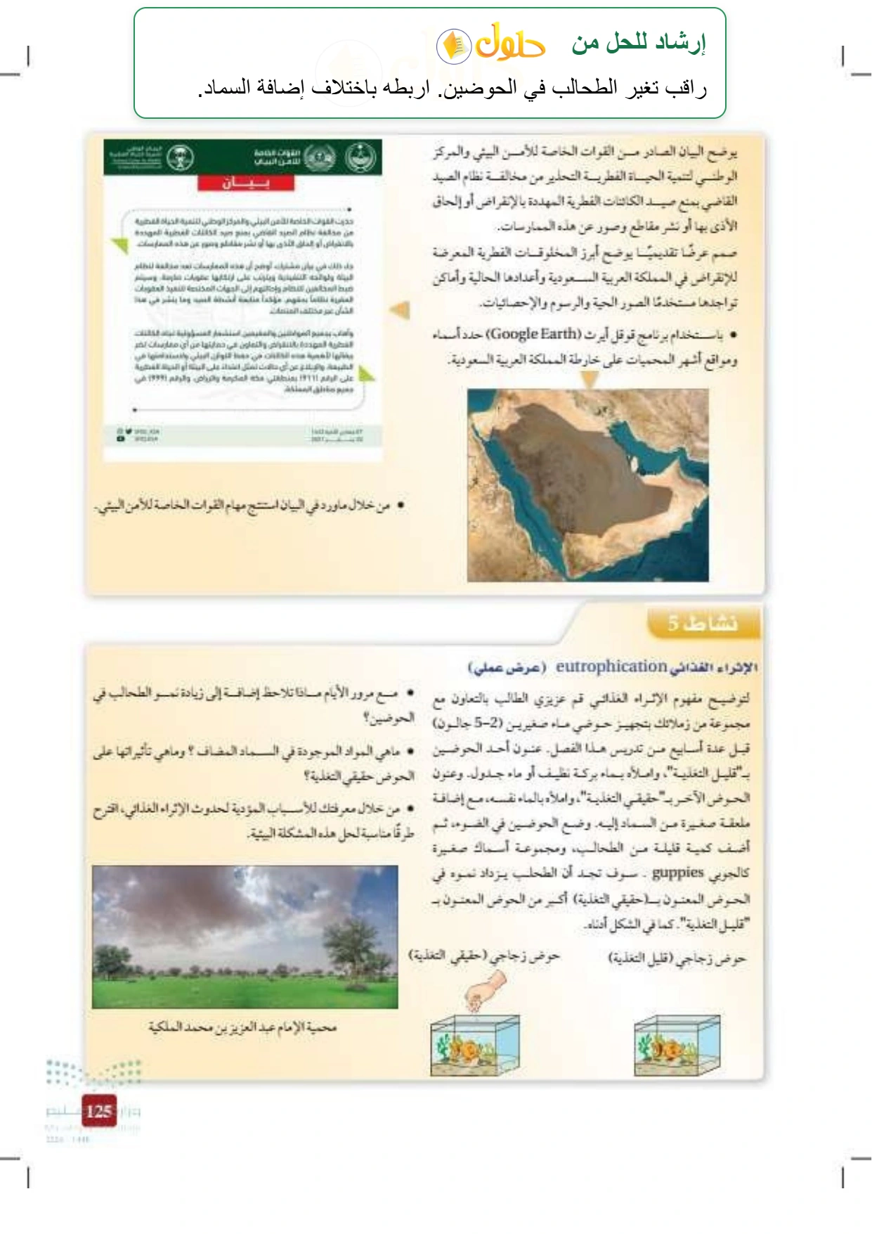 حل أنشطة علم البيئة صفحة ١٢٥