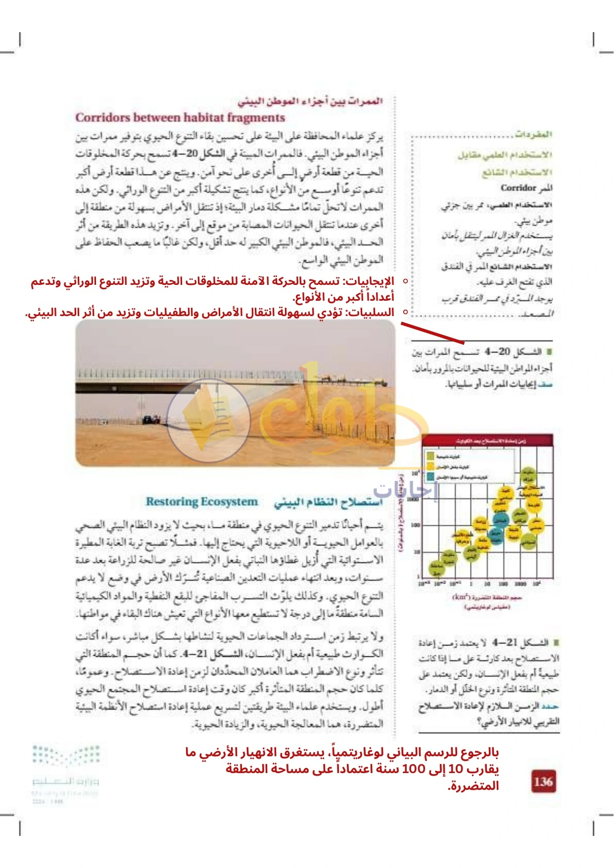 حل أنشطة علم البيئة صفحة ١٣٦