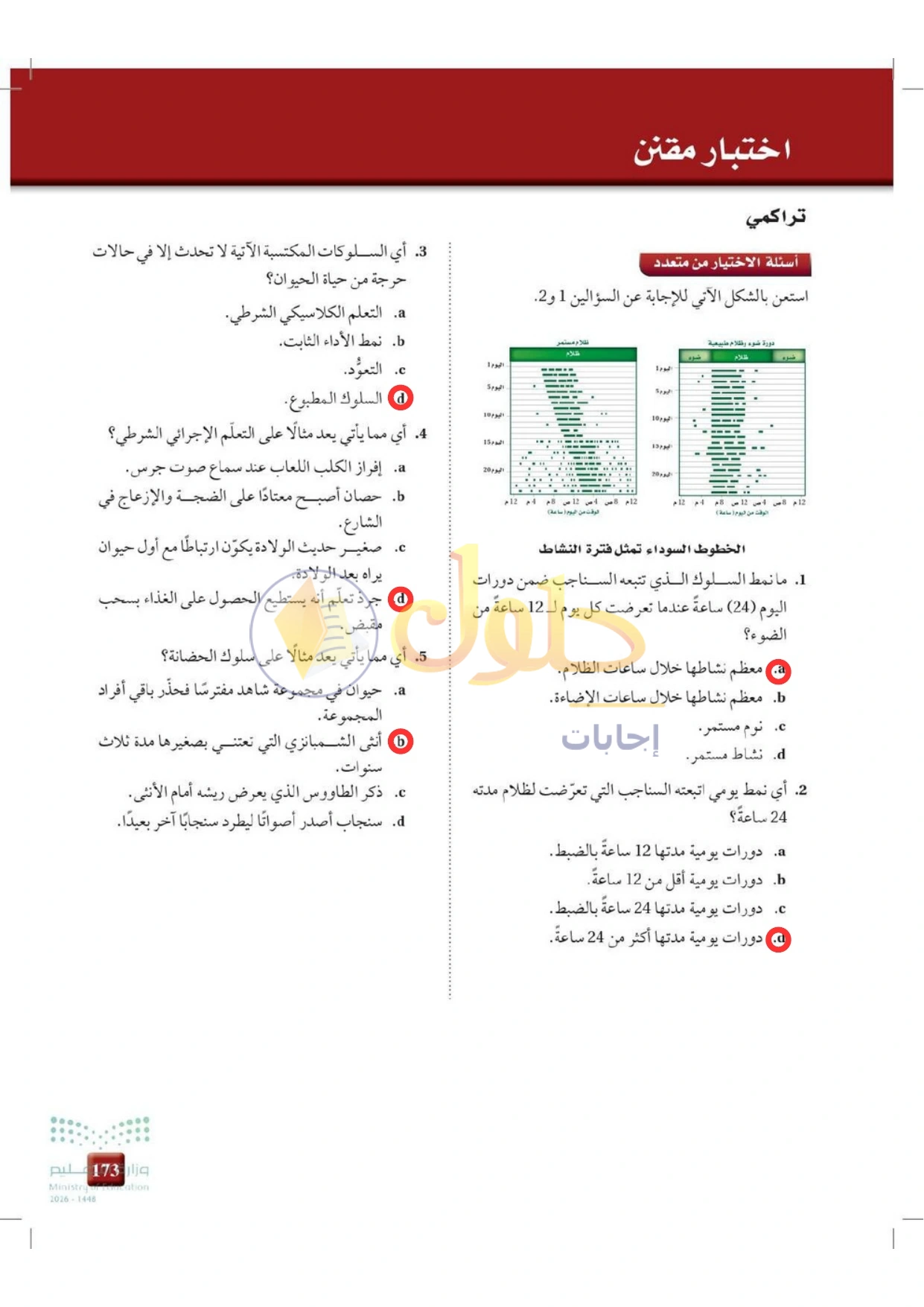 حل أنشطة علم البيئة صفحة ١٧٣