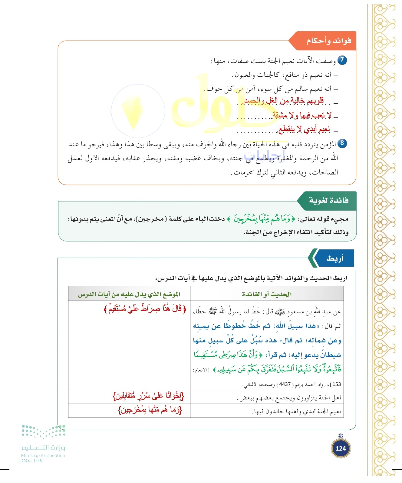 حل أنشطة صفحة ١٢٤