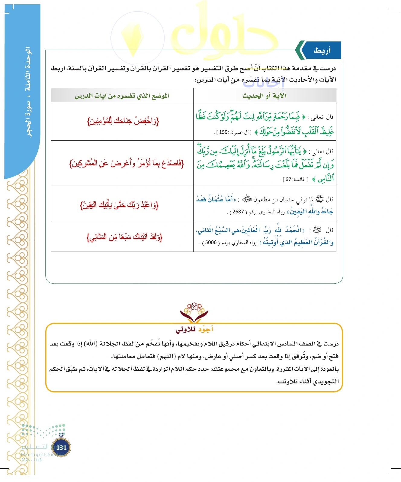 حل أنشطة صفحة ١٣١