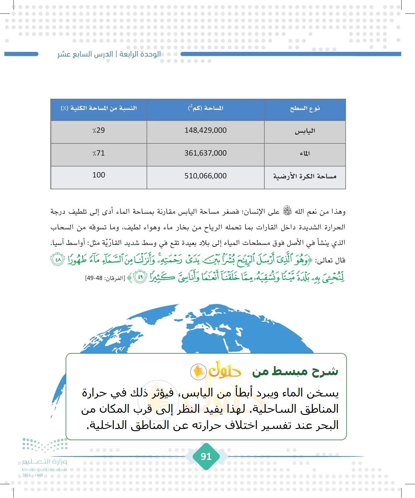 شرح وملخص الجغرافيا للصف الثالث الثانوي صفحة 91