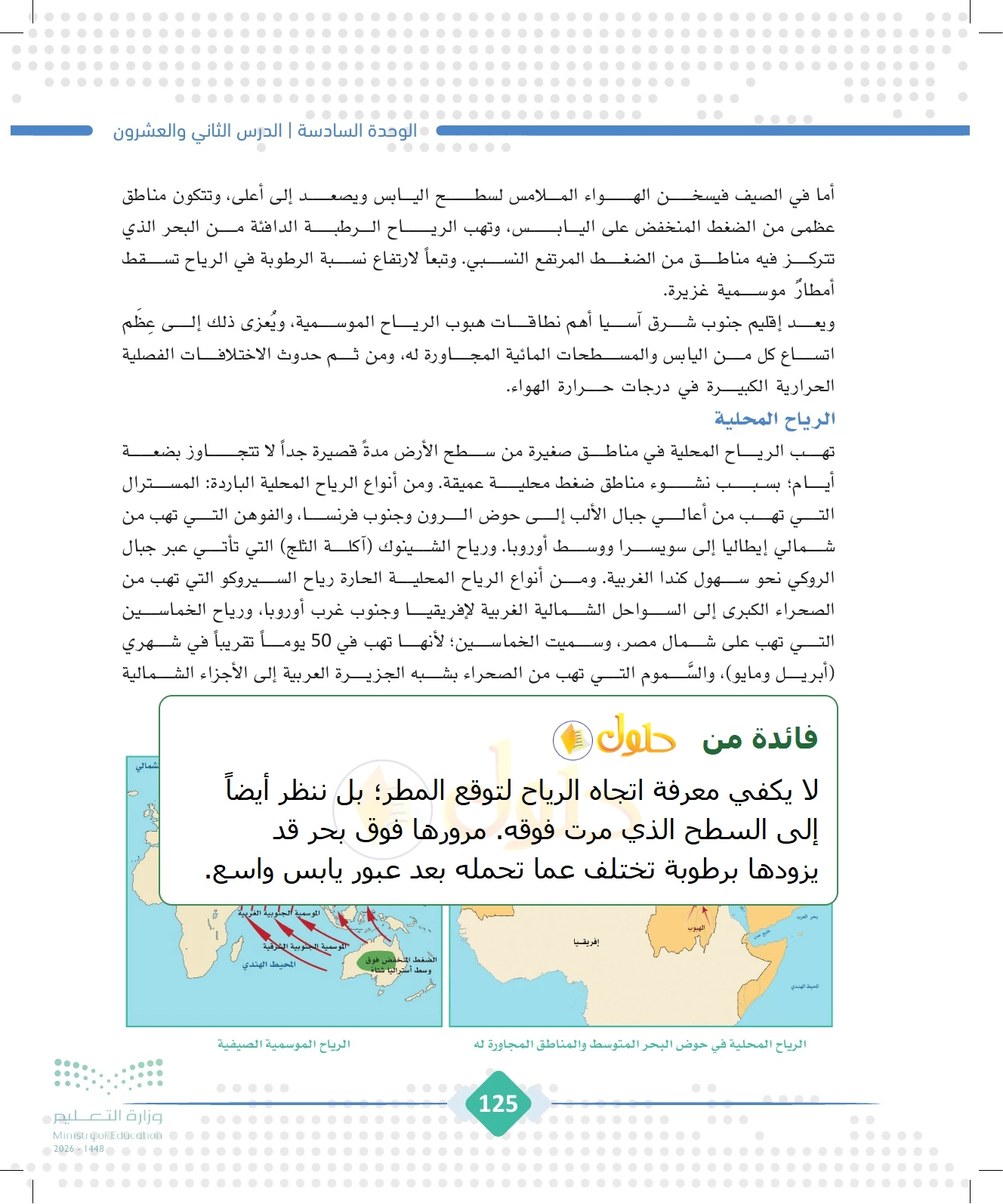 شرح وملخص الجغرافيا للصف الثالث الثانوي صفحة 125